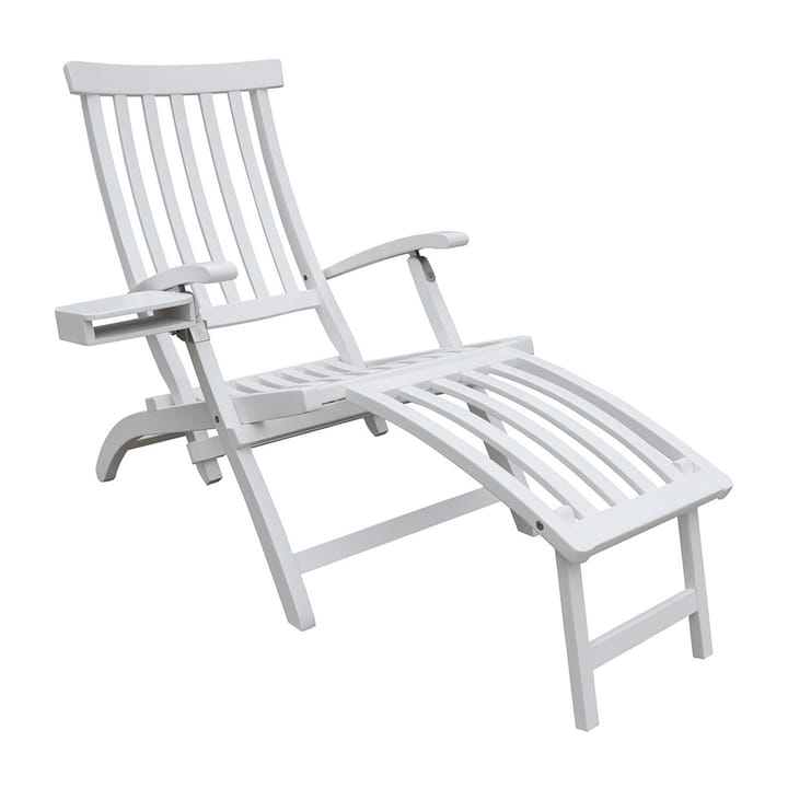 Lobby deck chair white - Incl. tray and rain cover - Stockamöllan