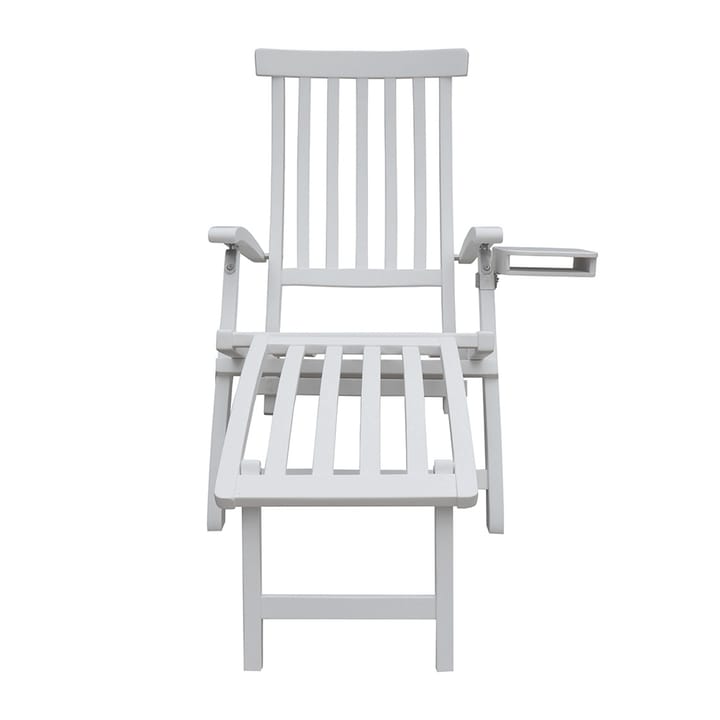 Lobby deck chair white - Incl. tray and rain cover - Stockamöllan