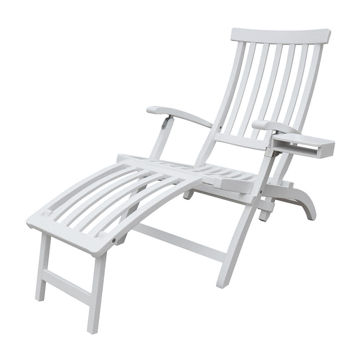 Lobby deck chair white - Incl. tray and rain cover - Stockamöllan