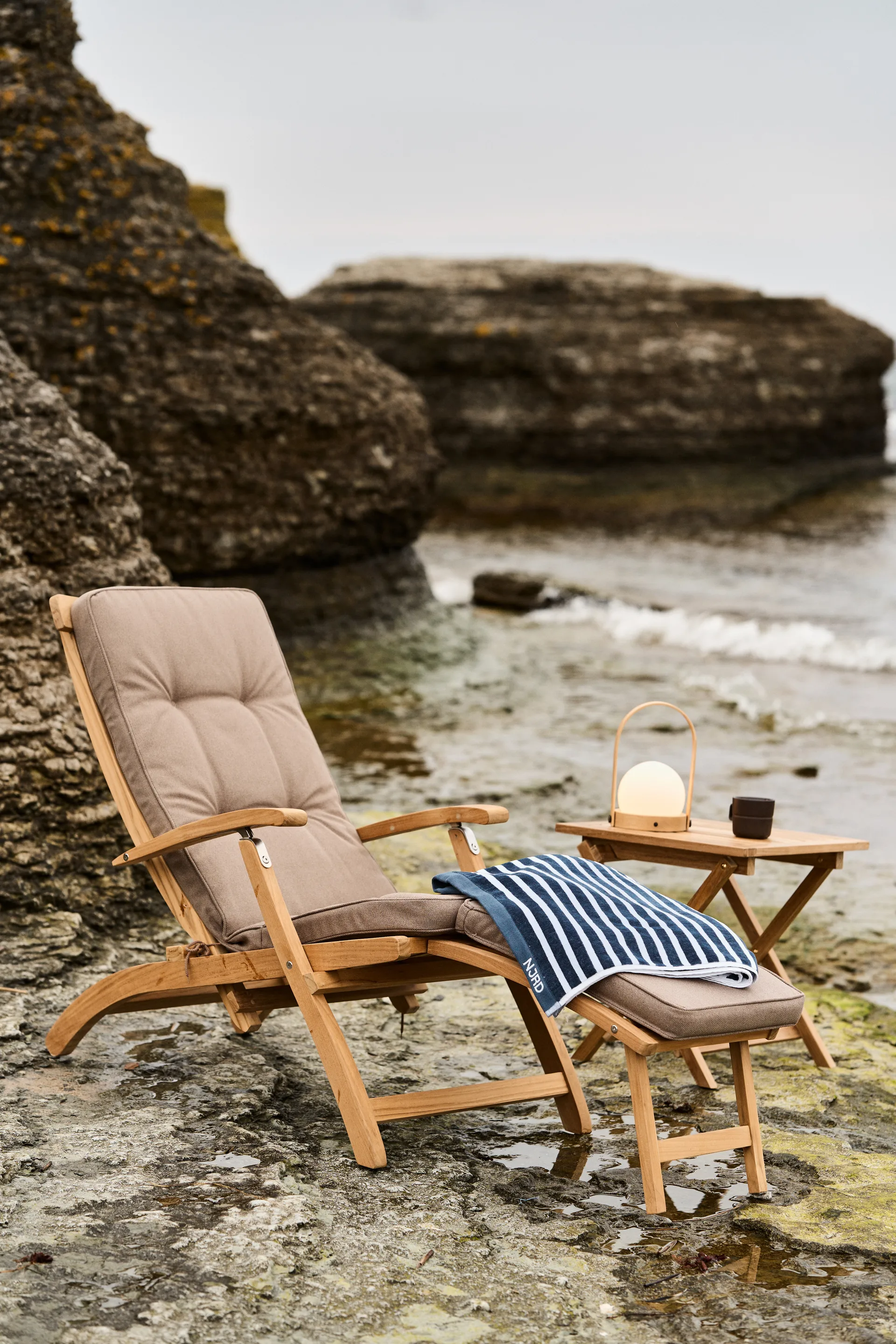 Lobby/SAL deck chair cushion, Taupe (beige) Stockamöllan