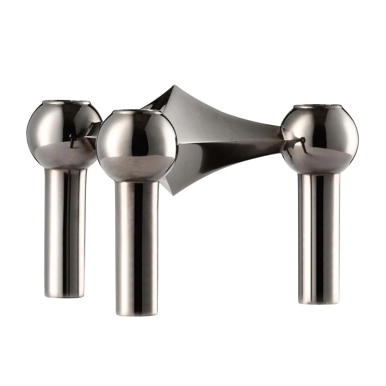 STOFF Nagel candle holder Black chrome | Scandinavian Design | Candle holders | Grey