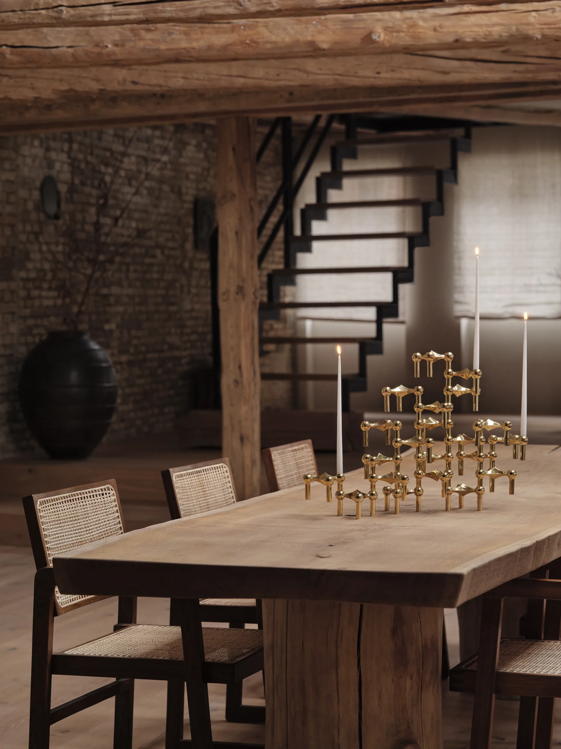 Nagel candle holder, brass STOFF