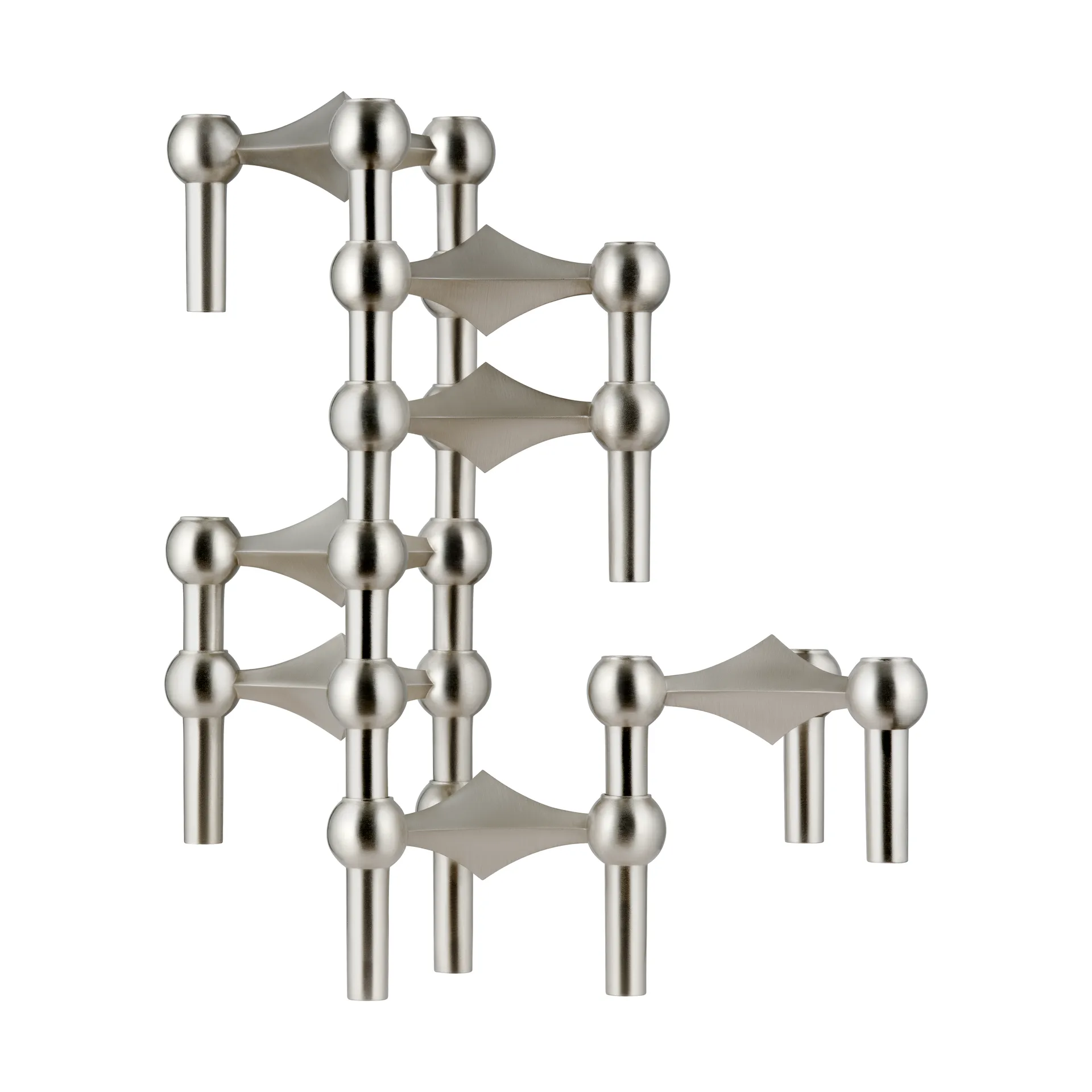 Nagel candle holder, Brushed chrome STOFF
