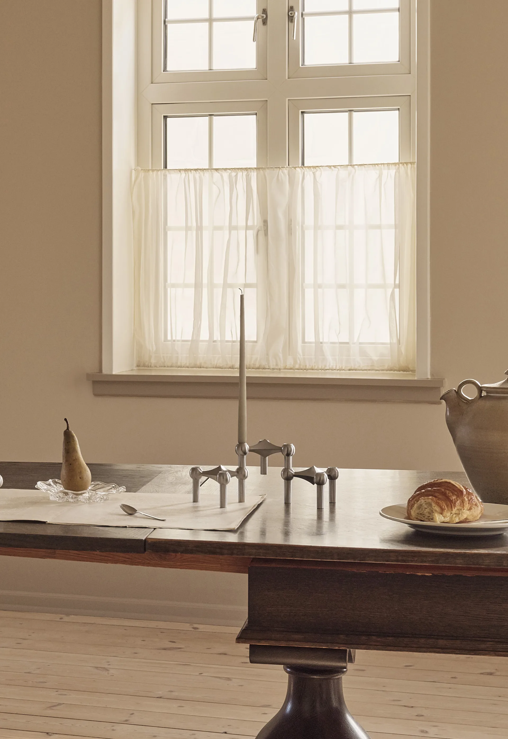 Nagel candle holder, Brushed chrome STOFF