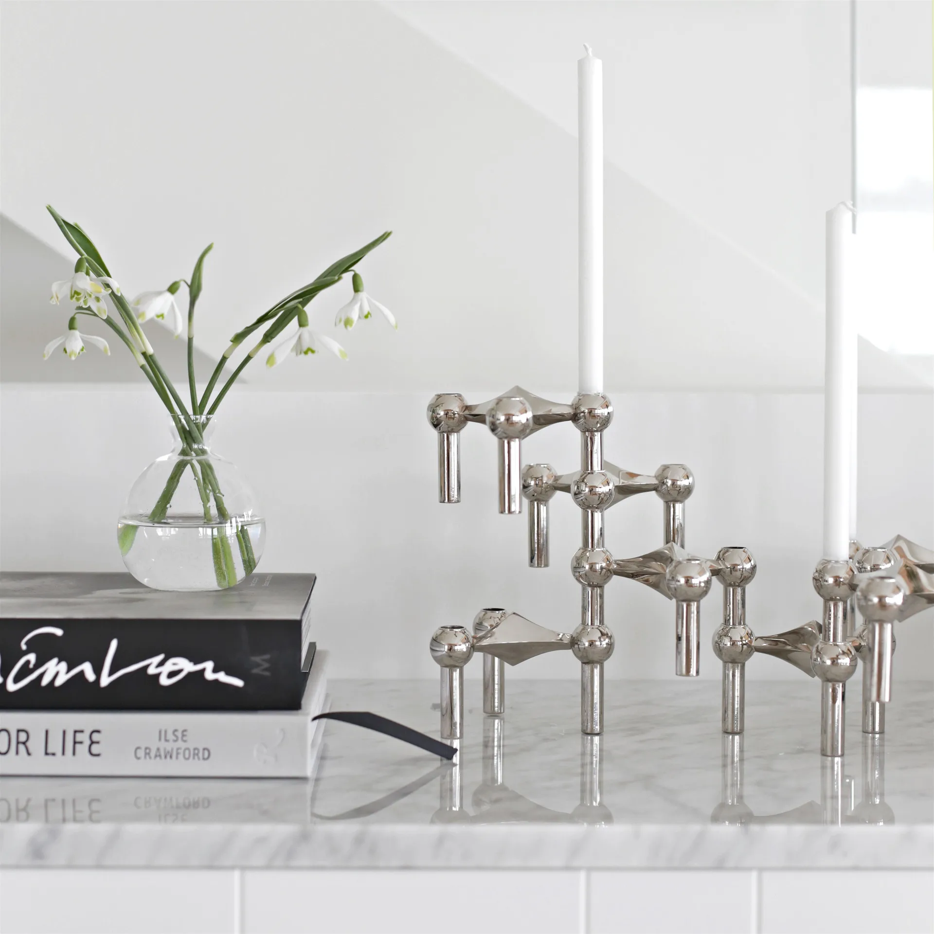 Nagel candle holder, chrome STOFF