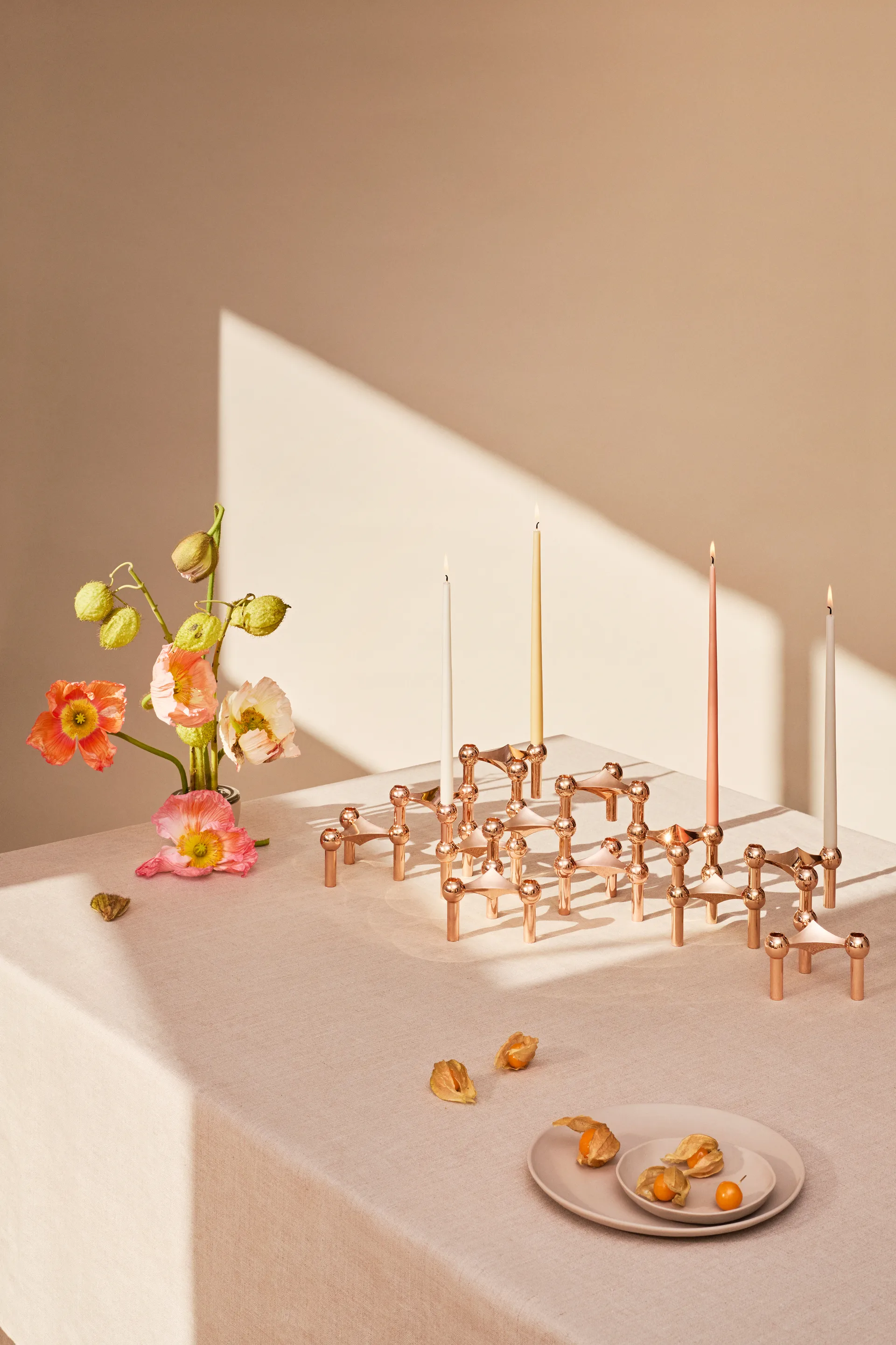 Nagel candle holder, Rosé gold STOFF