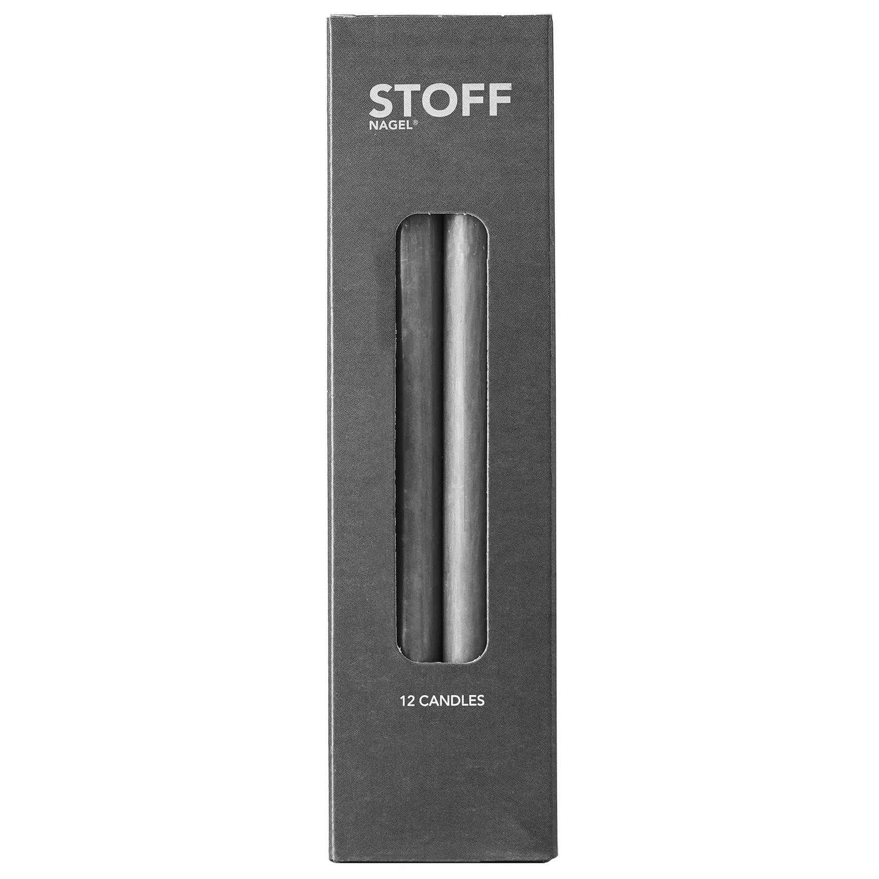 Nagel candles 12-pack, Anthracite STOFF