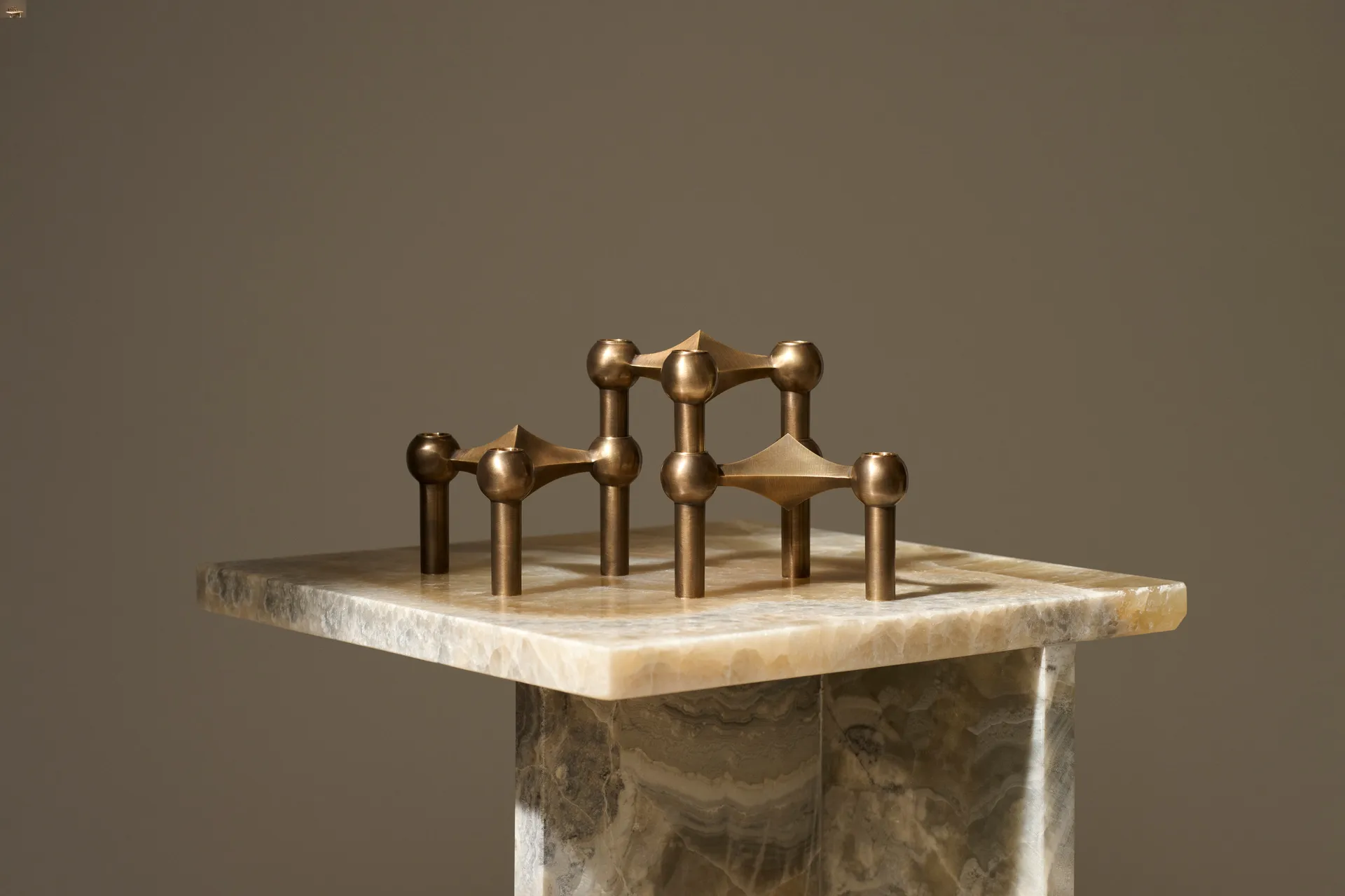 Nagel candle holder, Bronzed brass STOFF Nagel