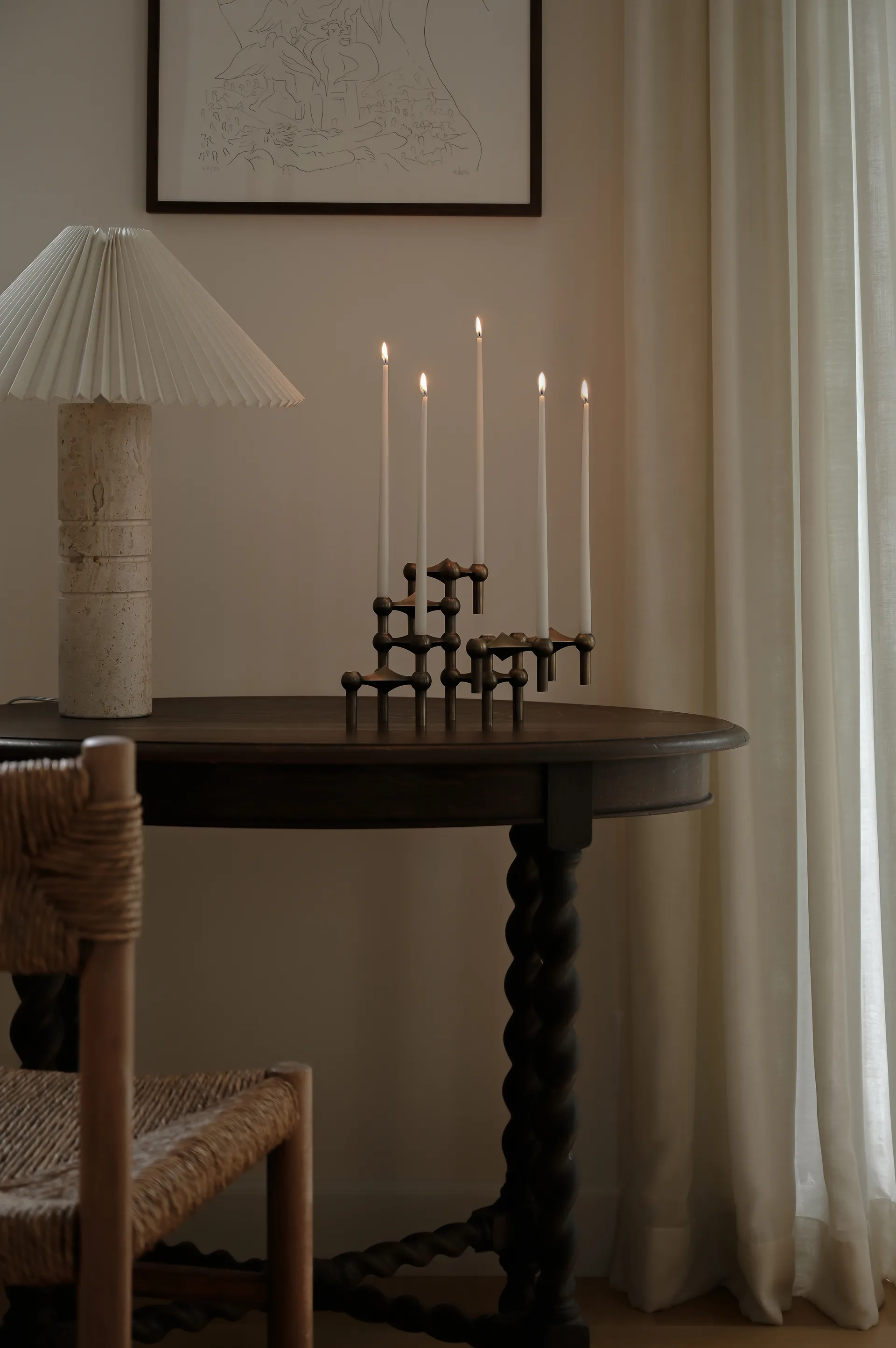 Nagel candle holder, Bronzed brass STOFF Nagel