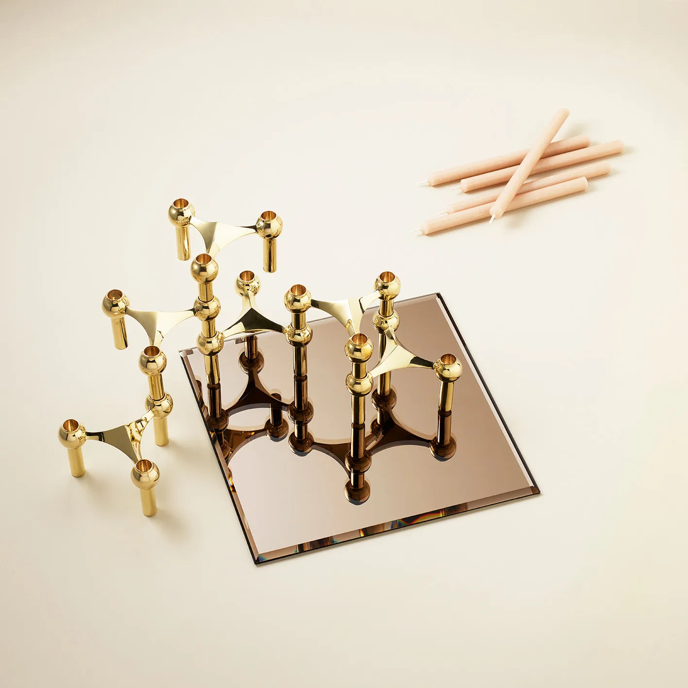 Nagel glass base square, smoked brown STOFF Nagel