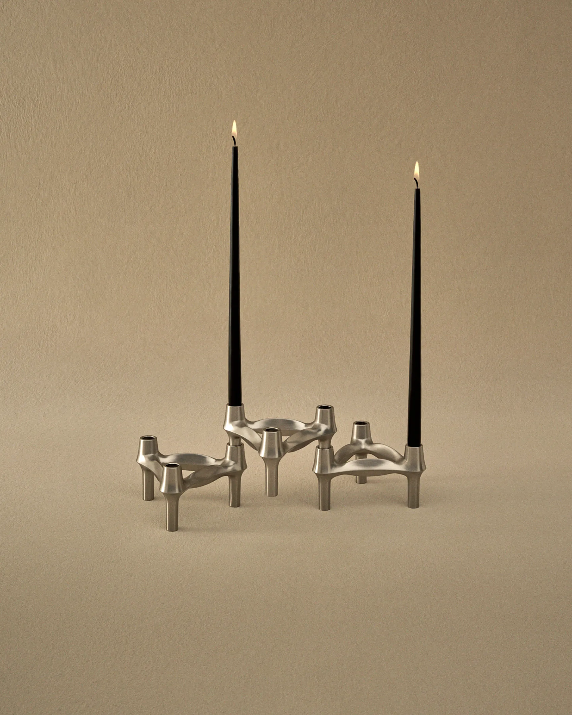 STOFF Nagel BMF candle holder 3-pack, Brushed chrome STOFF Nagel