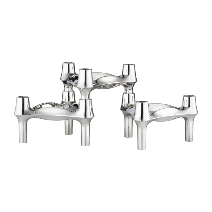 STOFF Nagel BMF candle holder 3-pack - Chrome - STOFF Nagel