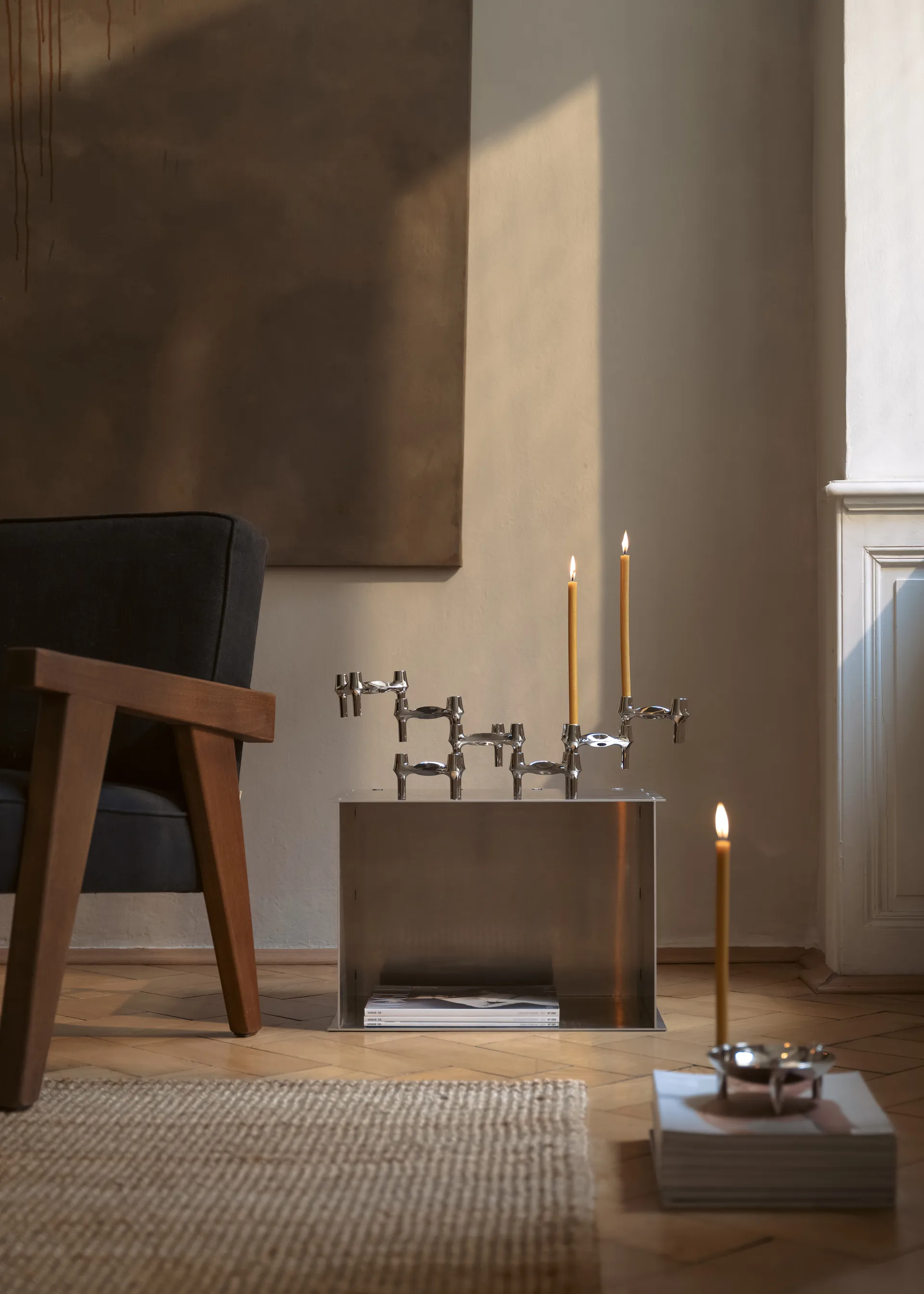 STOFF Nagel BMF candle holder 3-pack, Chrome STOFF Nagel