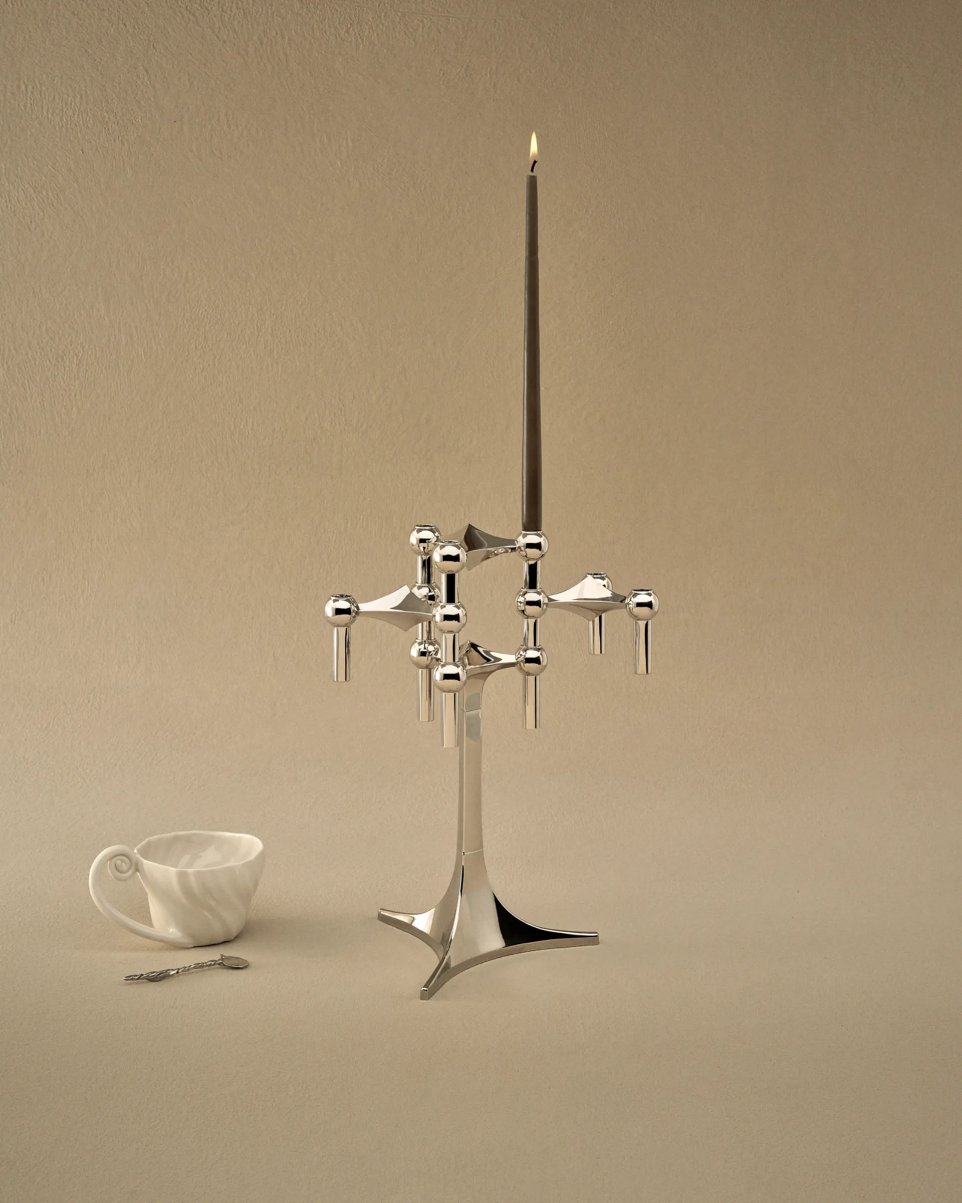 STOFF Nagel candle stand, Chrome STOFF Nagel