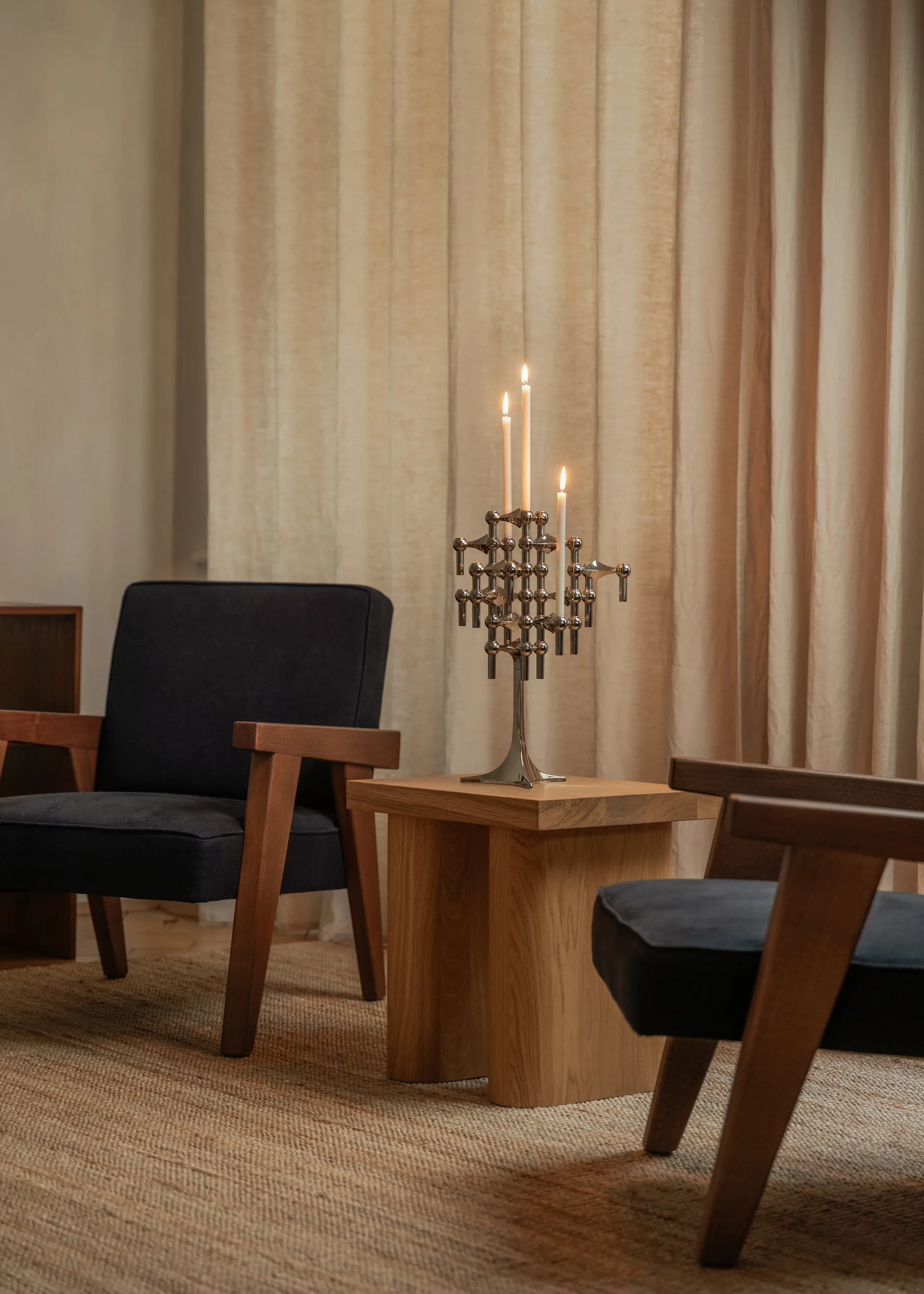 STOFF Nagel candle stand, Chrome STOFF Nagel