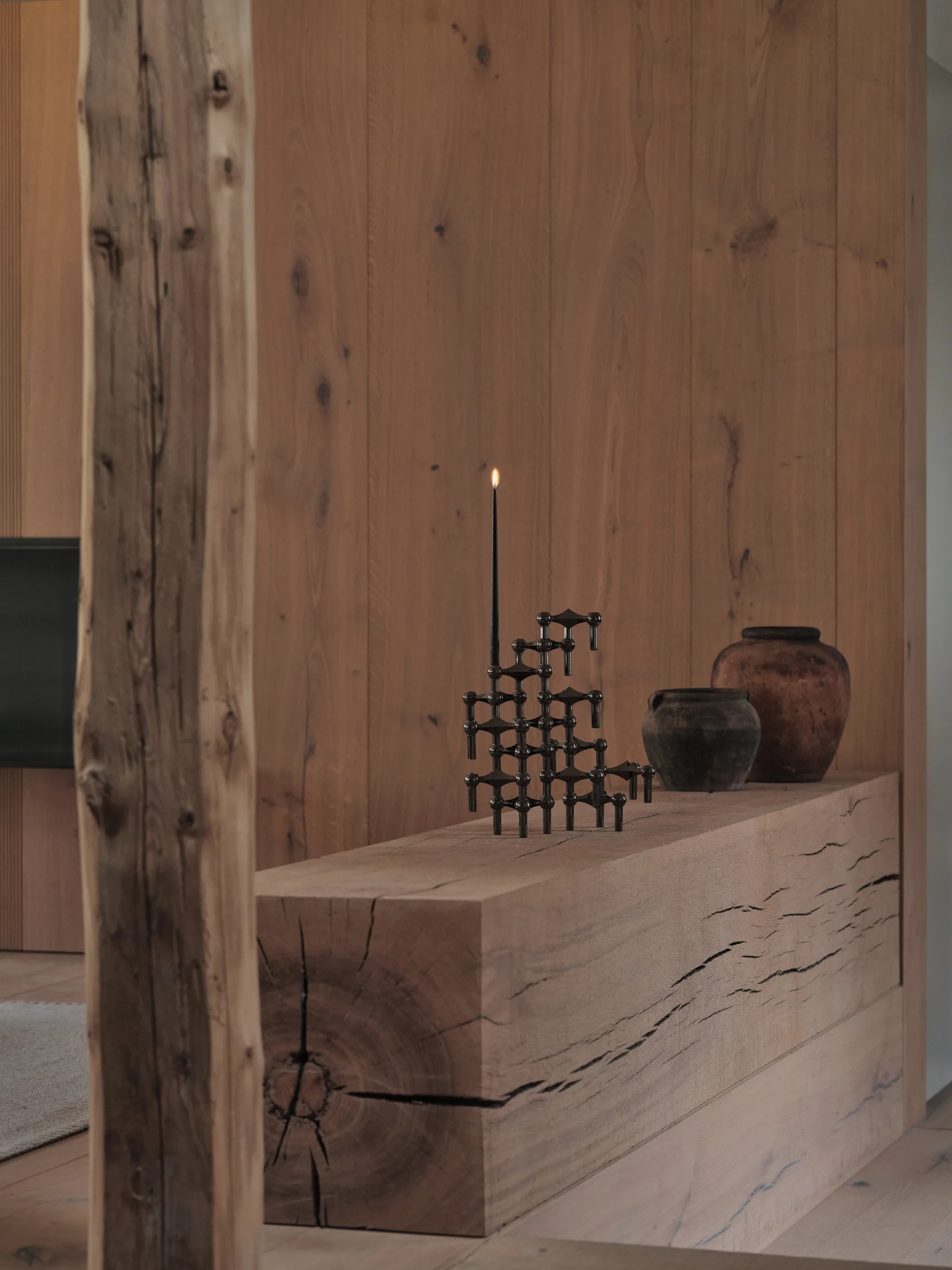 STOFF Nagel candle sticks 3-pack, Black chrome STOFF Nagel