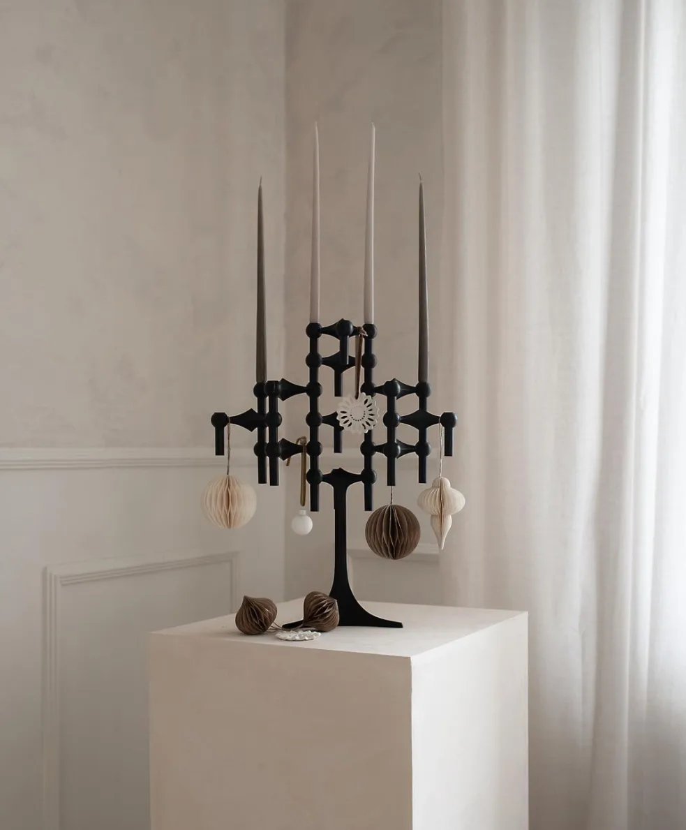 STOFF Nagel candle sticks 3-pack, black STOFF Nagel