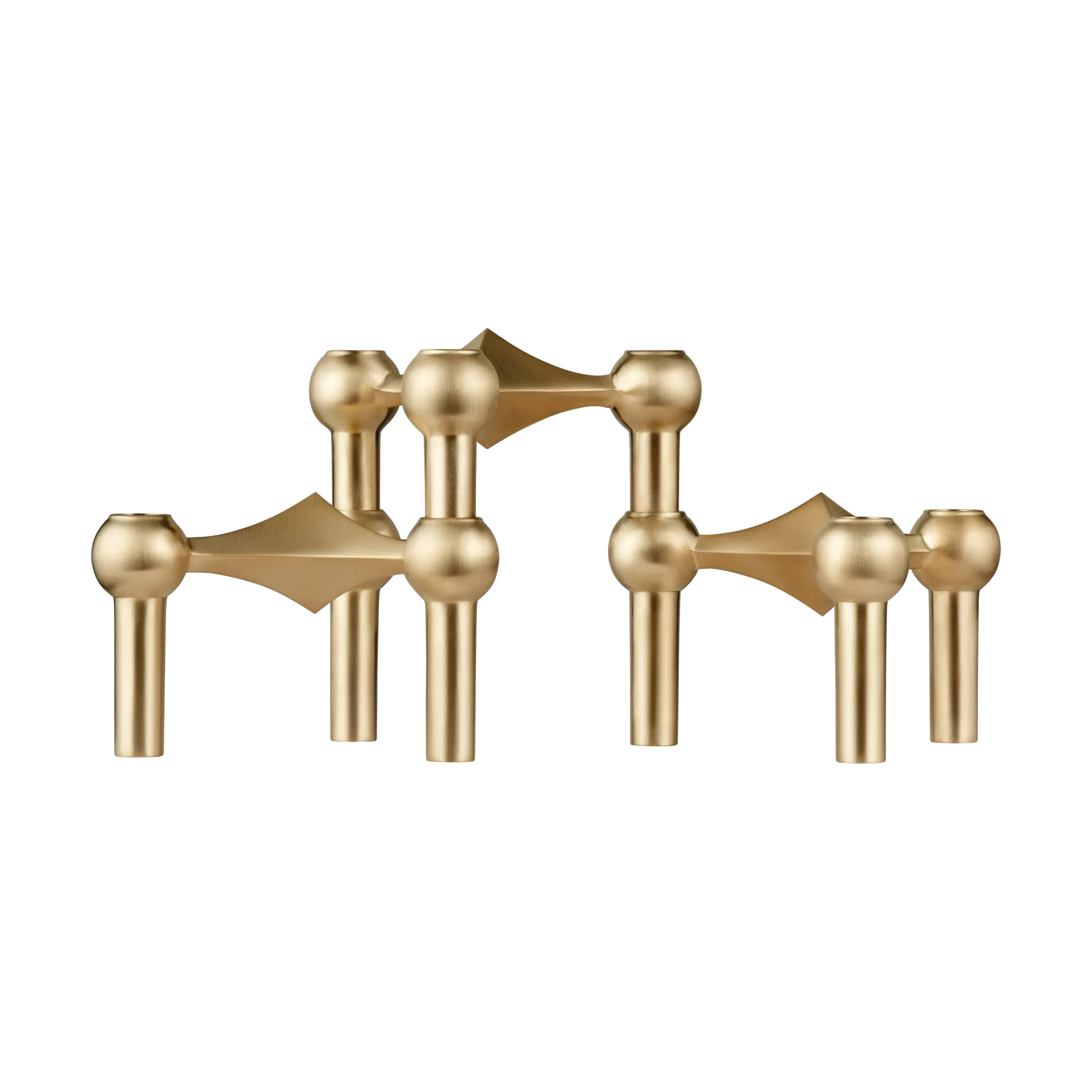STOFF Nagel candle sticks 3-pack, Brushed brass STOFF Nagel