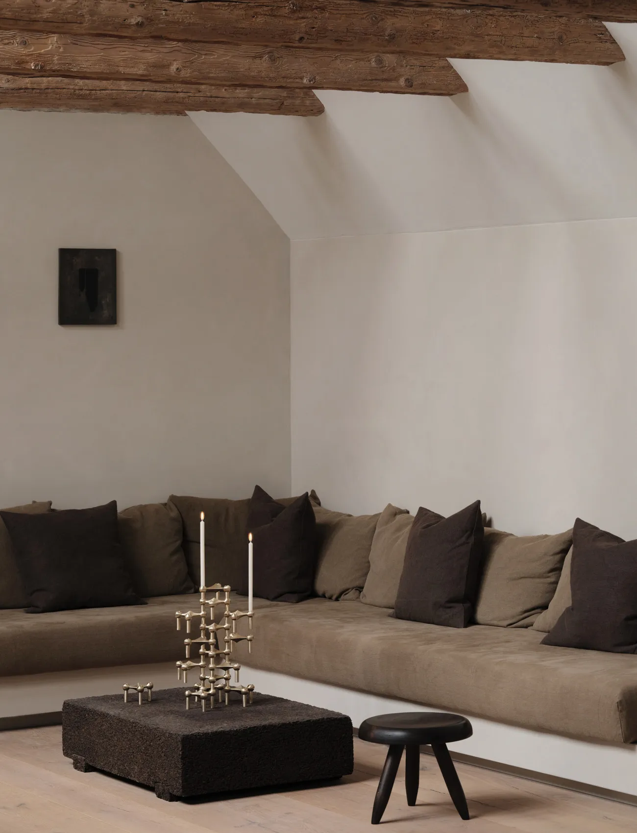 STOFF Nagel candle sticks 3-pack, Brushed brass STOFF Nagel