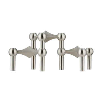 STOFF Nagel candle sticks 3-pack - Brushed chrome - STOFF Nagel