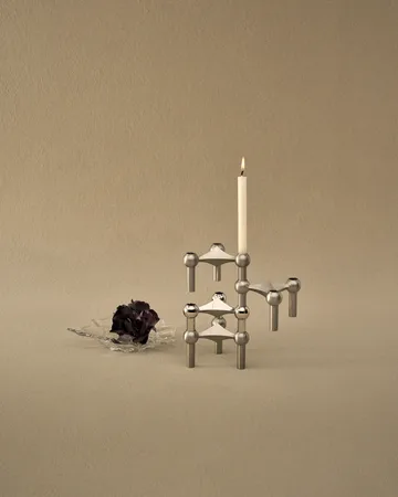 STOFF Nagel candle sticks 3-pack - Brushed chrome - STOFF Nagel