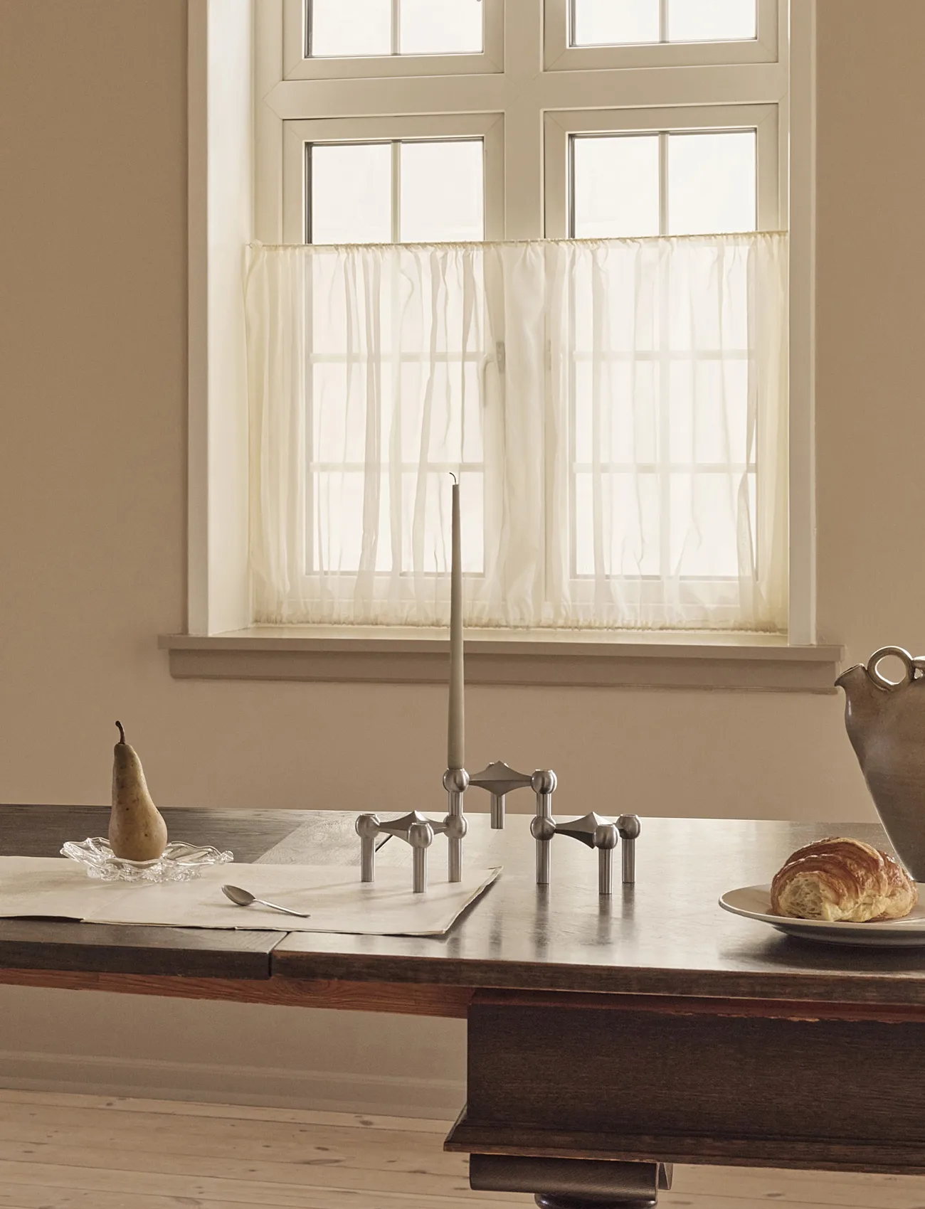 STOFF Nagel candle sticks 3-pack, Brushed chrome STOFF Nagel