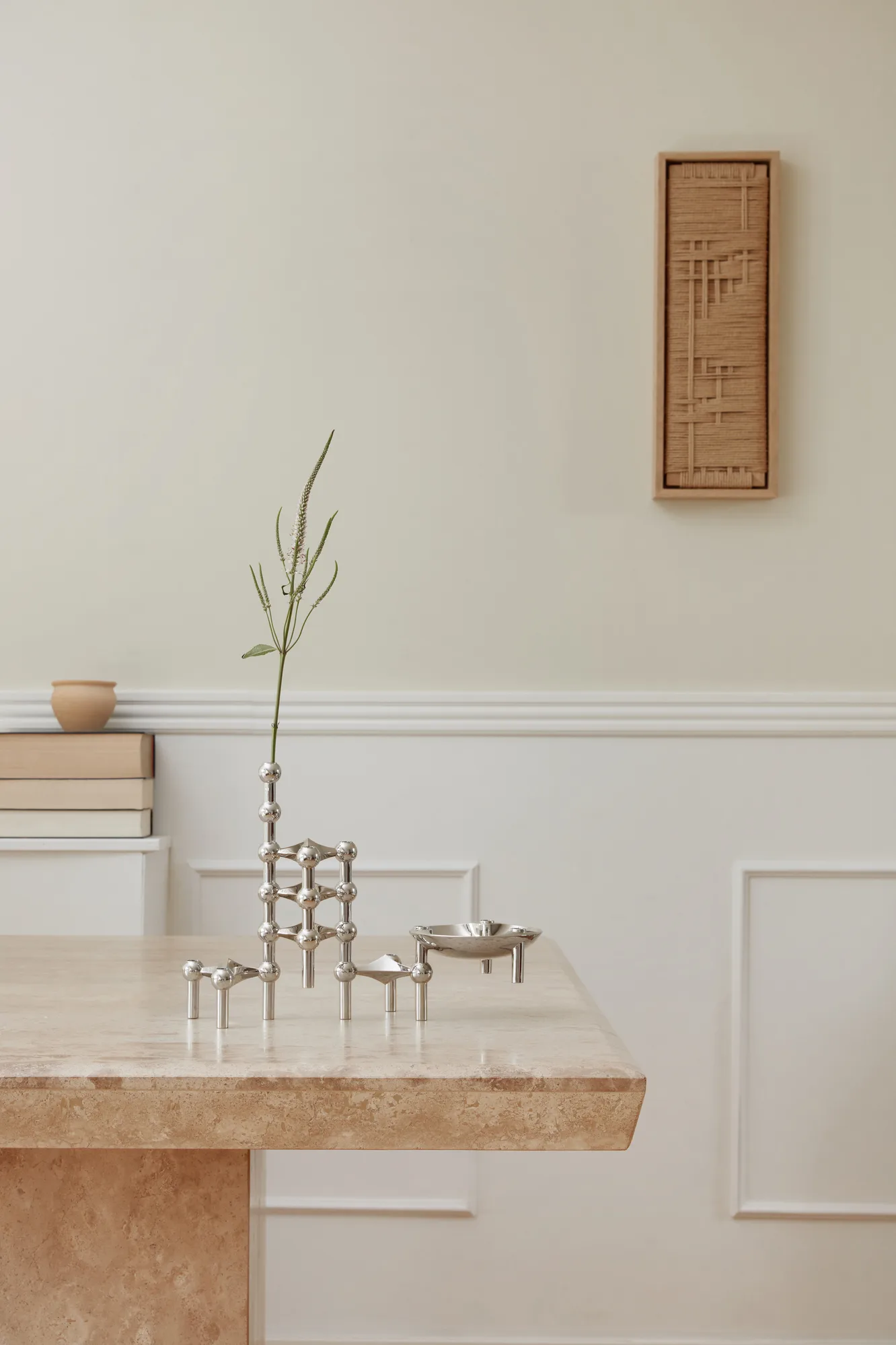 STOFF Nagel candle sticks 3-pack, chromium STOFF Nagel