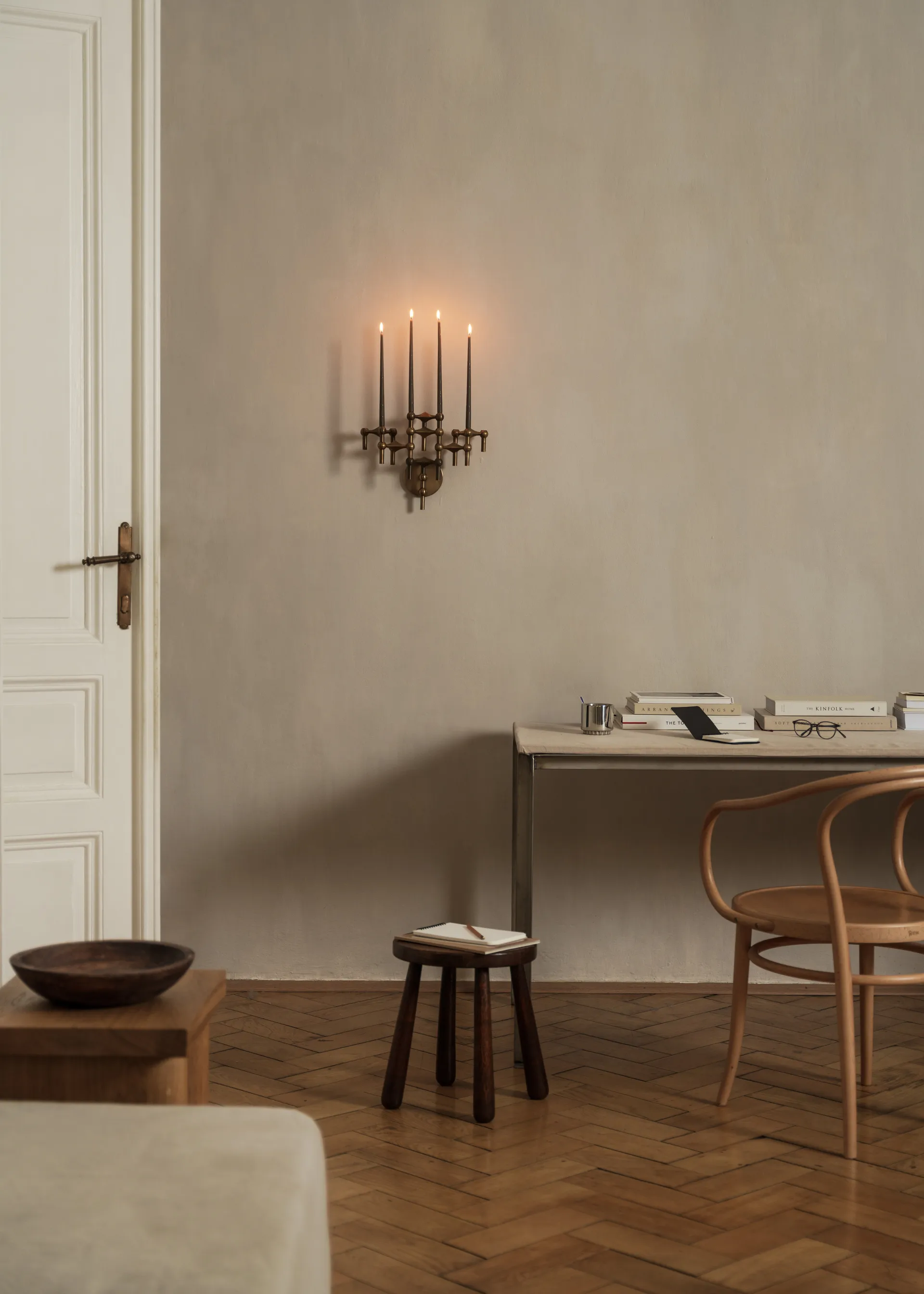 STOFF Nagel candle sticks wall, Bronzed brass STOFF Nagel