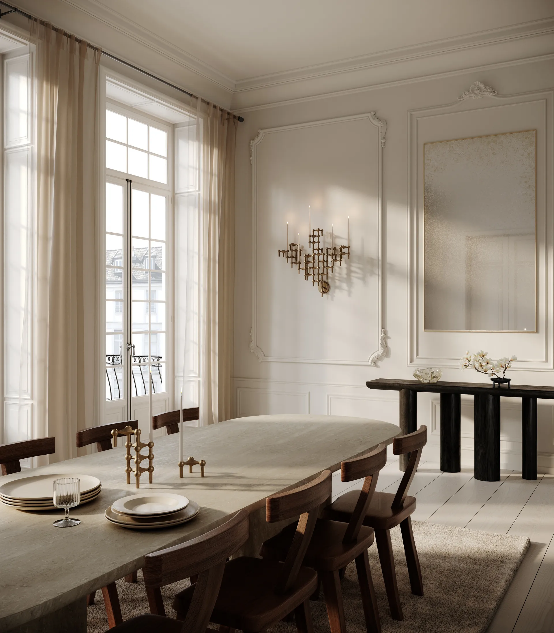 STOFF Nagel candle sticks wall, Bronzed brass STOFF Nagel