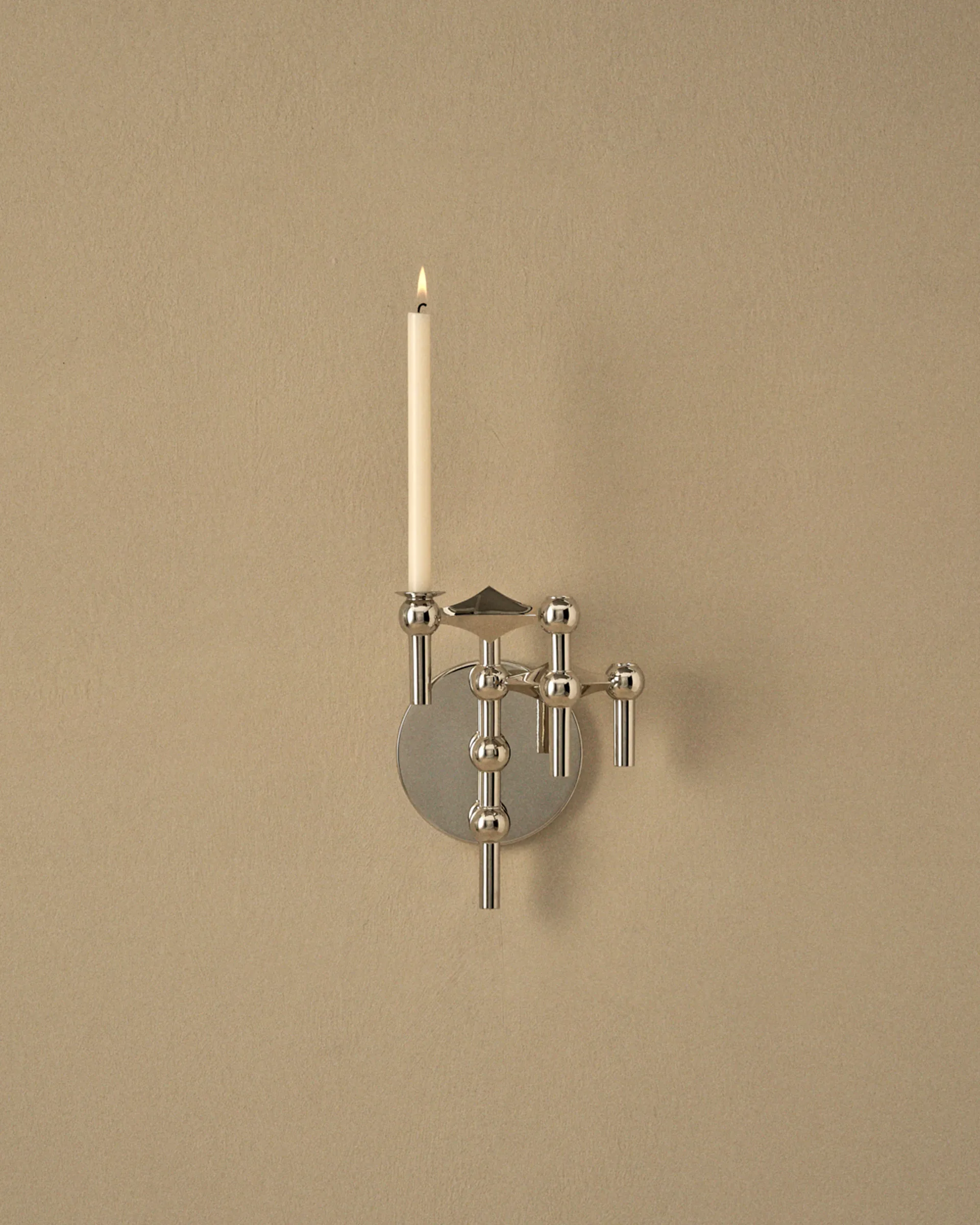 STOFF Nagel candle sticks wall, Chrome STOFF Nagel