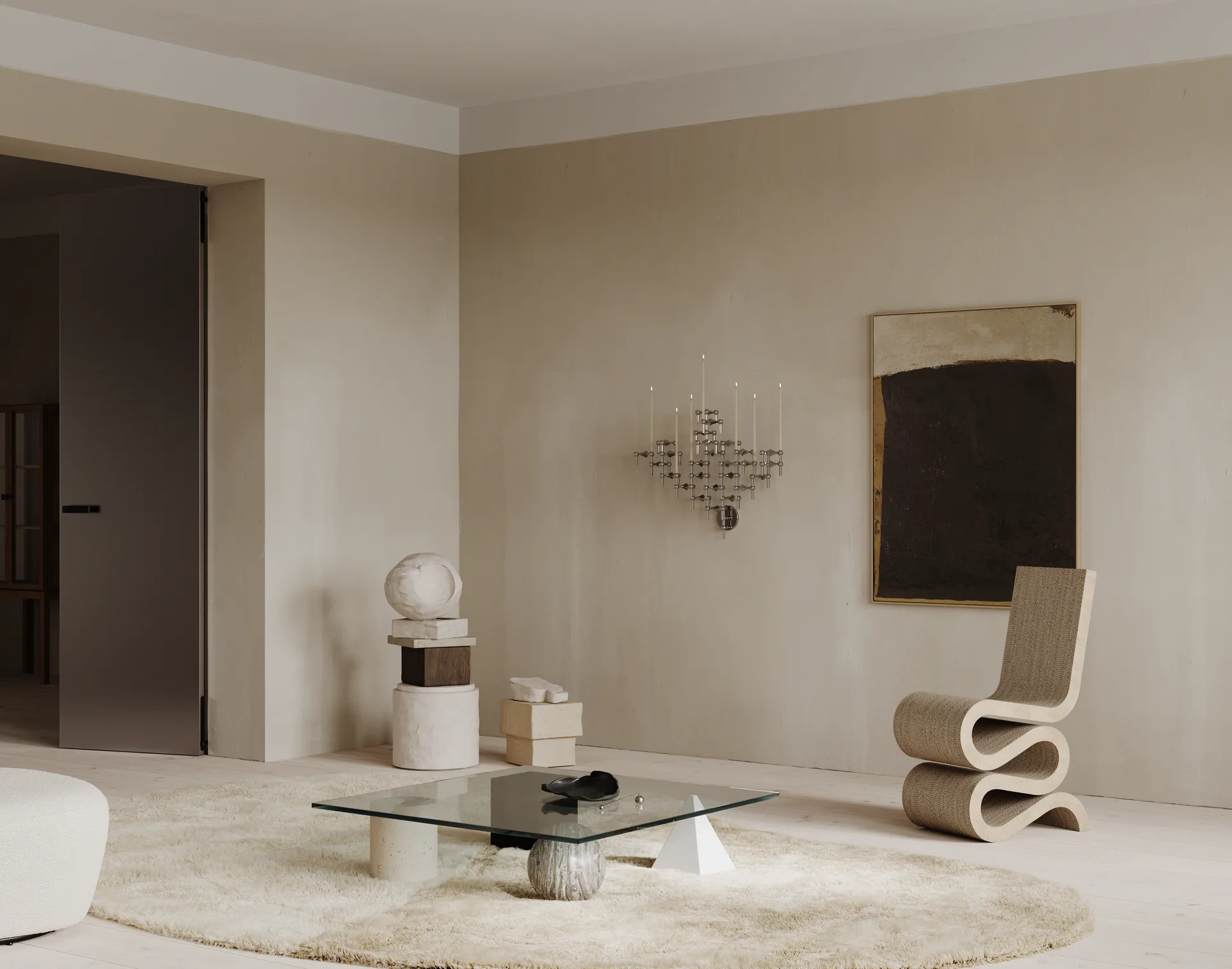 STOFF Nagel candlestick 2 pieces - Chrome STOFF Nagel