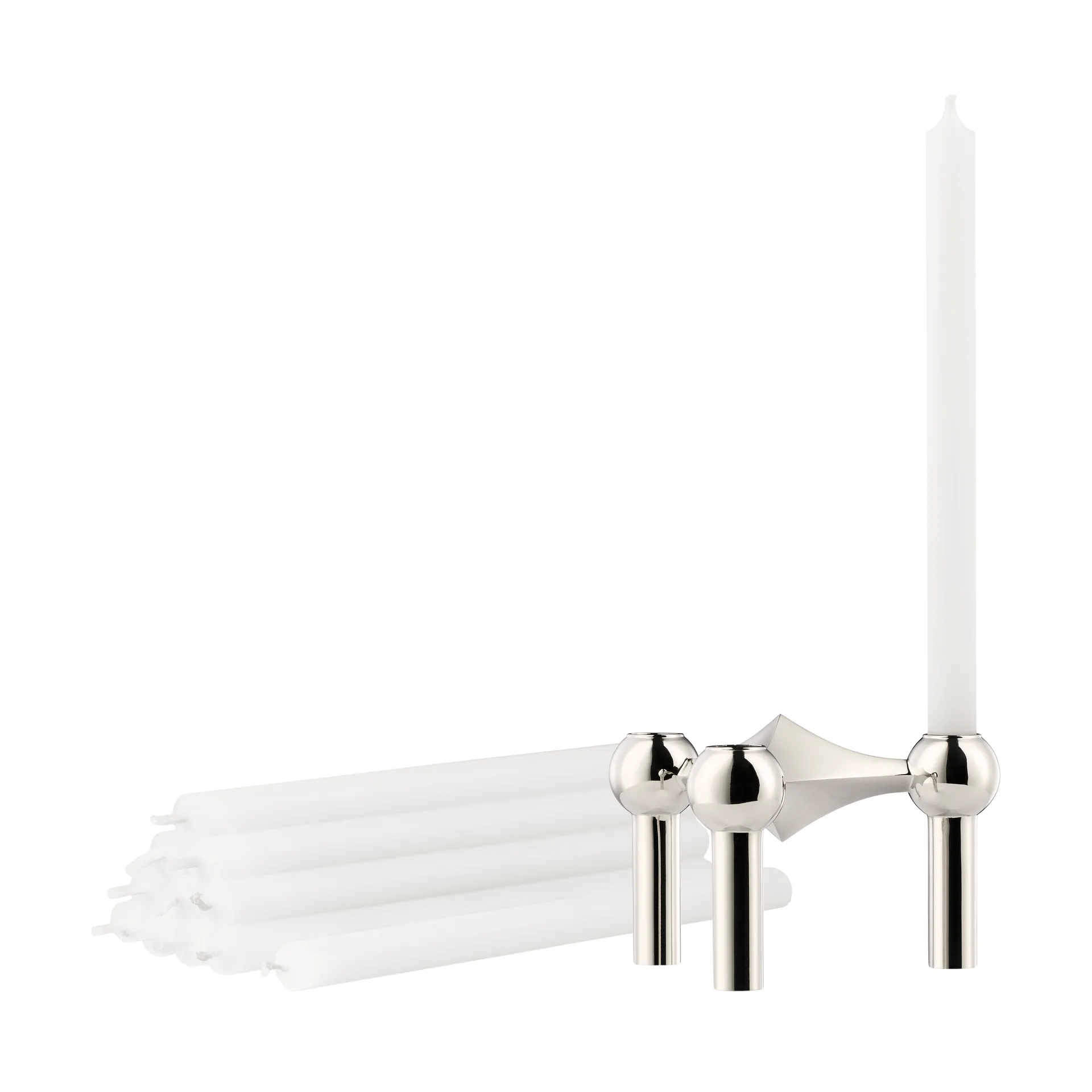 STOFF Nagel candlestick + candles 12-pack,  STOFF Nagel