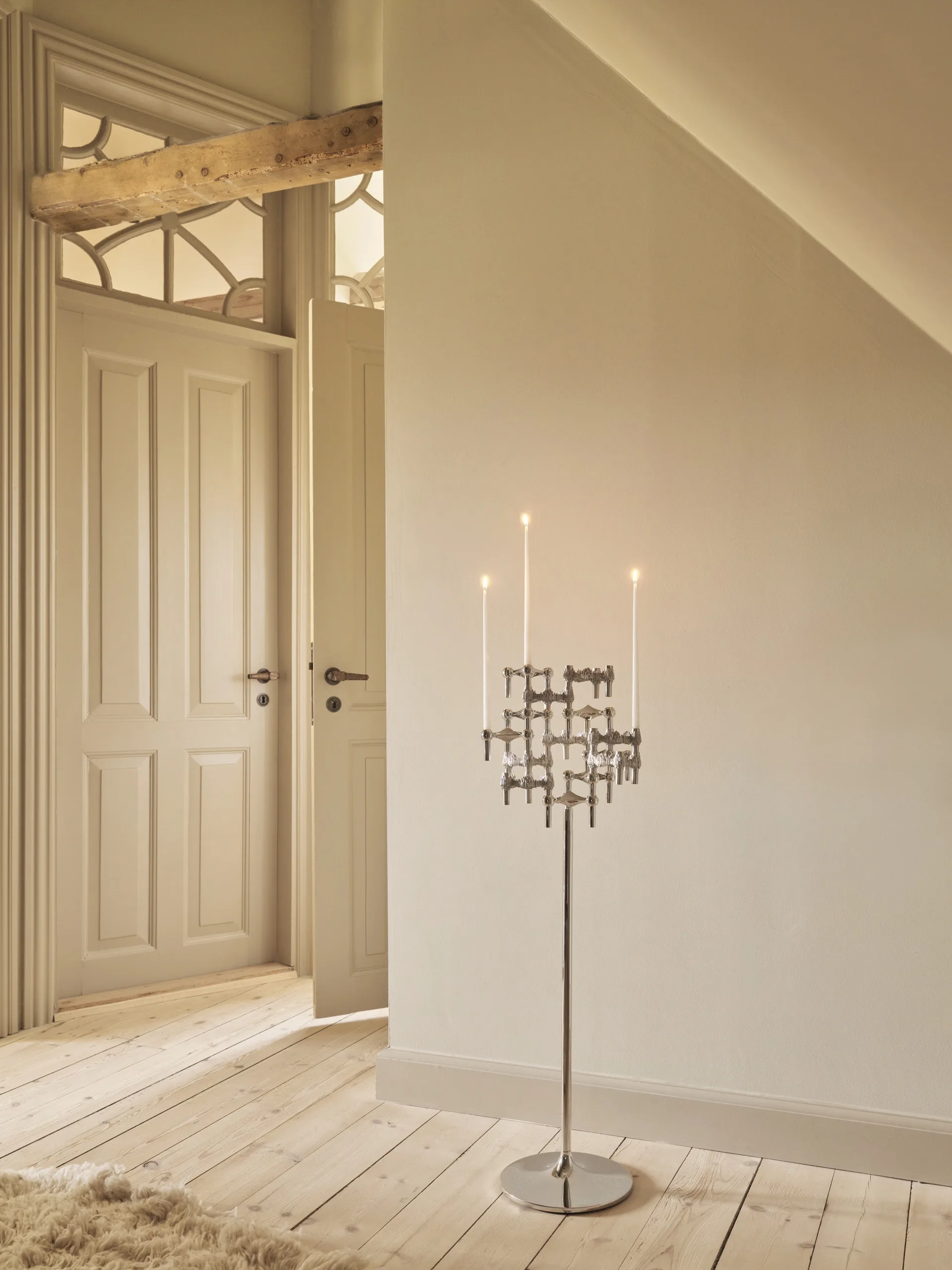 STOFF Nagel floor candle sticks 70 cm, Chrome STOFF Nagel