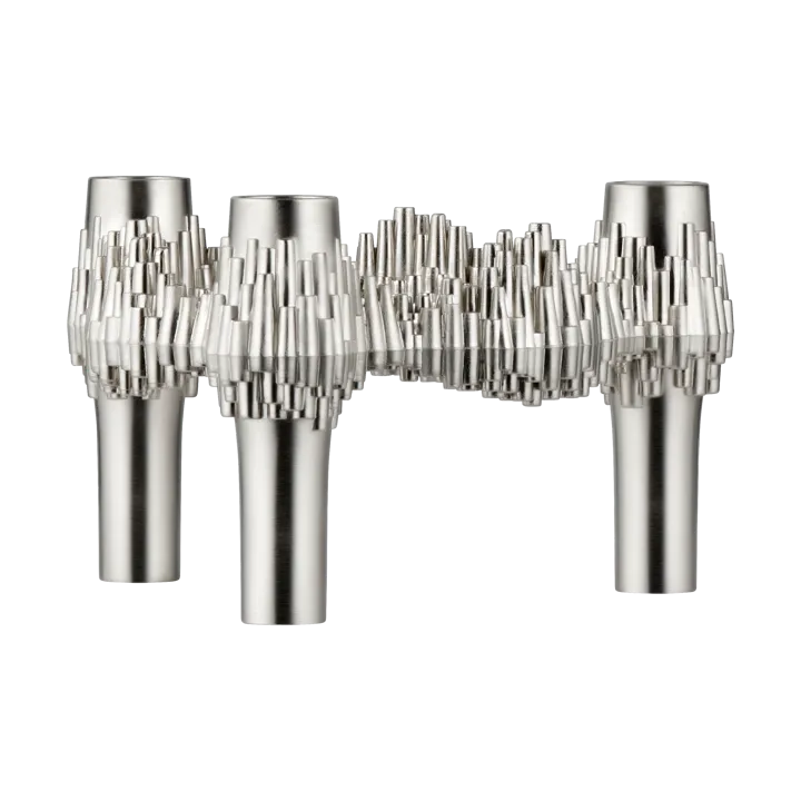 STOFF Nagel Quist candle holder - Brushed chrome - STOFF Nagel