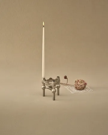 STOFF Nagel Quist candle holder - Brushed chrome - STOFF Nagel