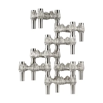 STOFF Nagel Quist candlestick 3-pack - Brushed chrome - STOFF Nagel