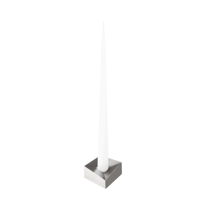 STOFF Nagel reflect candle holder large 3.2 cm - Brushed chrome - STOFF Nagel