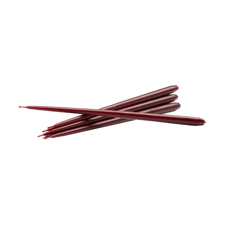 STOFF Nagel tapered candle by ester & erik 6-pack - Burgundy red - STOFF Nagel