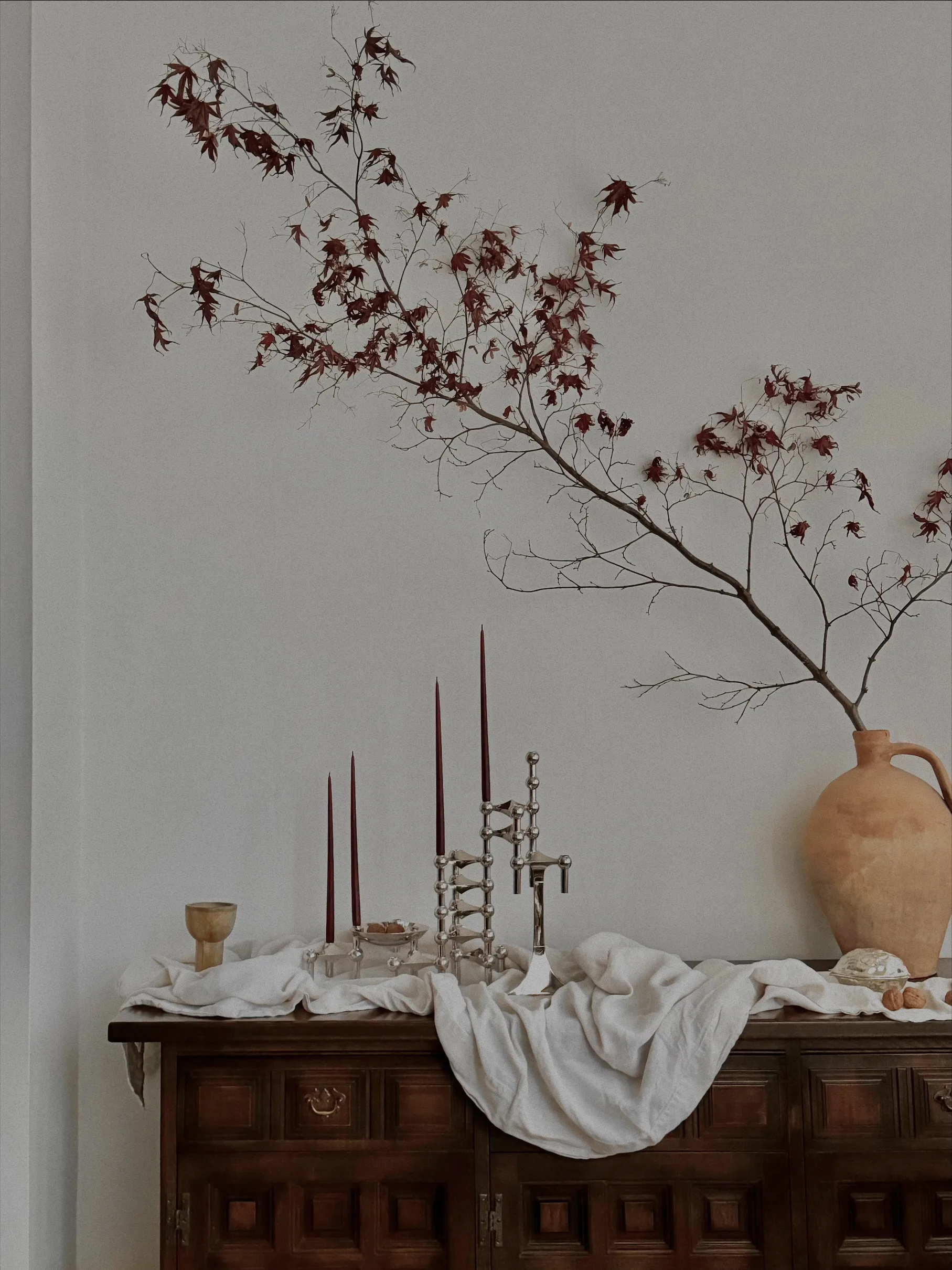 STOFF Nagel tapered candle by ester & erik 6-pack, Burgundy red STOFF Nagel