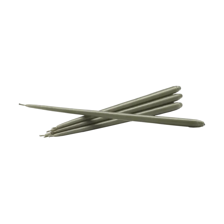 STOFF Nagel tapered candle by ester & erik 6-pack - Dusty green - STOFF Nagel