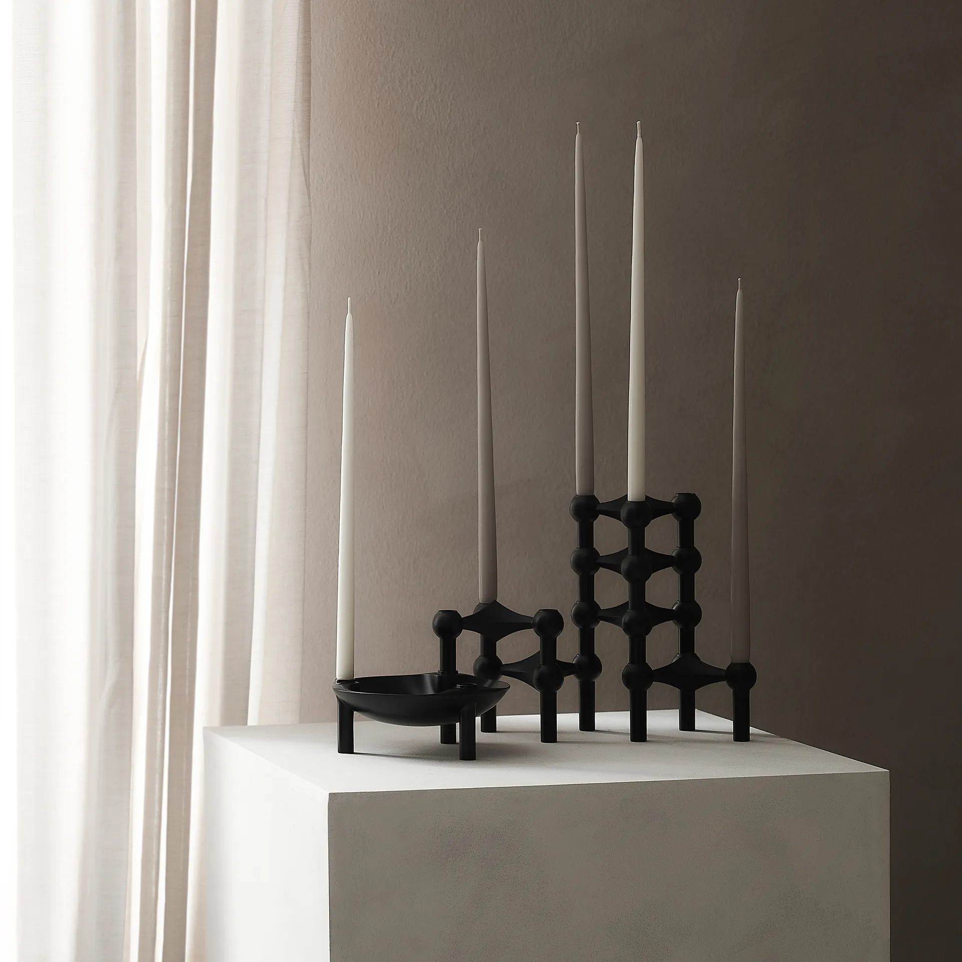 STOFF Nagel tapered candle by ester & erik 6-pack, Off-white STOFF Nagel