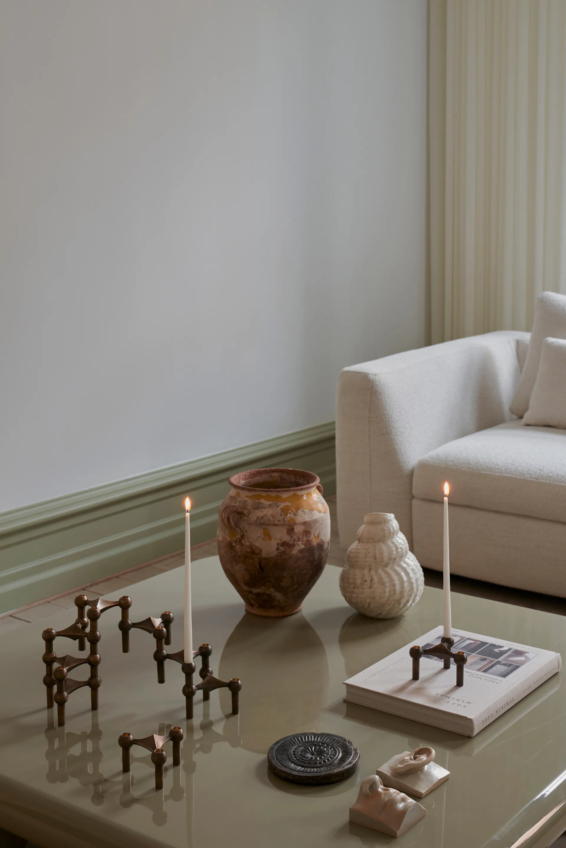 STOFF Nagel tapered candle by ester & erik 6-pack, Off-white STOFF Nagel