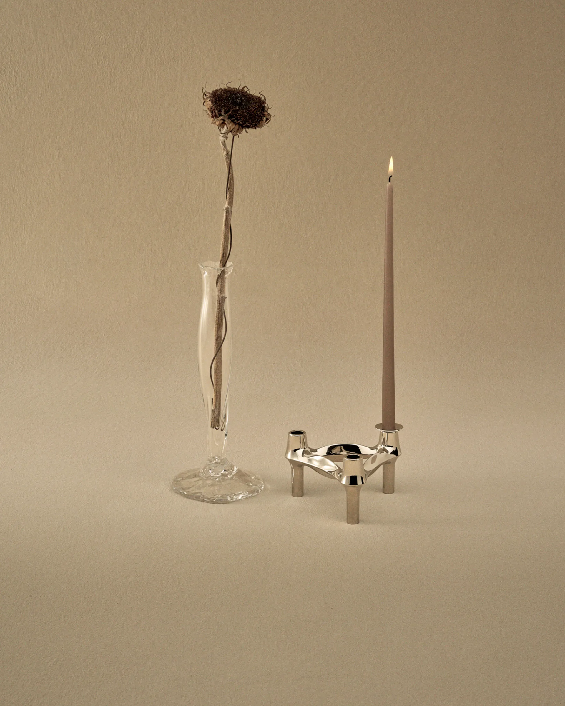 STOFF Nagel tapered candle by ester & erik 6-pack, Soft brown STOFF Nagel