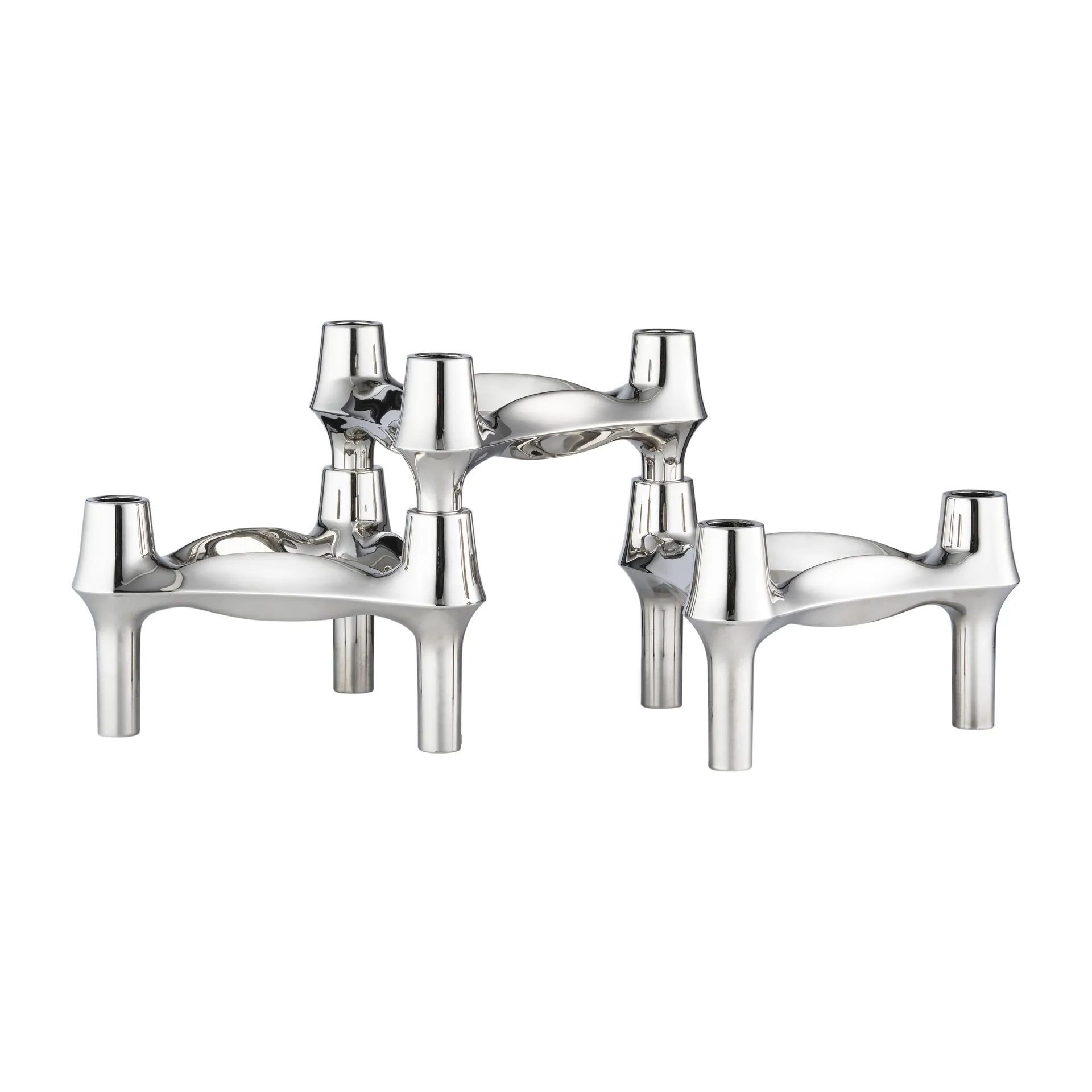 STOFF Nagel BMF candle holder 3-pack, Chrome STOFF