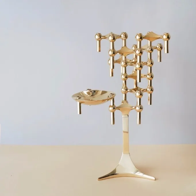 STOFF Nagel candle stand, Brass STOFF