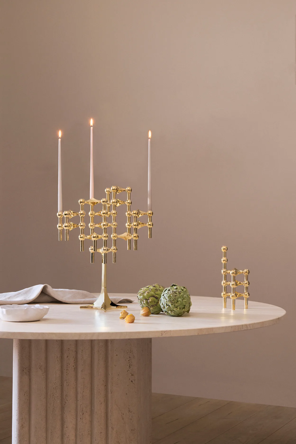 STOFF Nagel candle stand, Brass STOFF