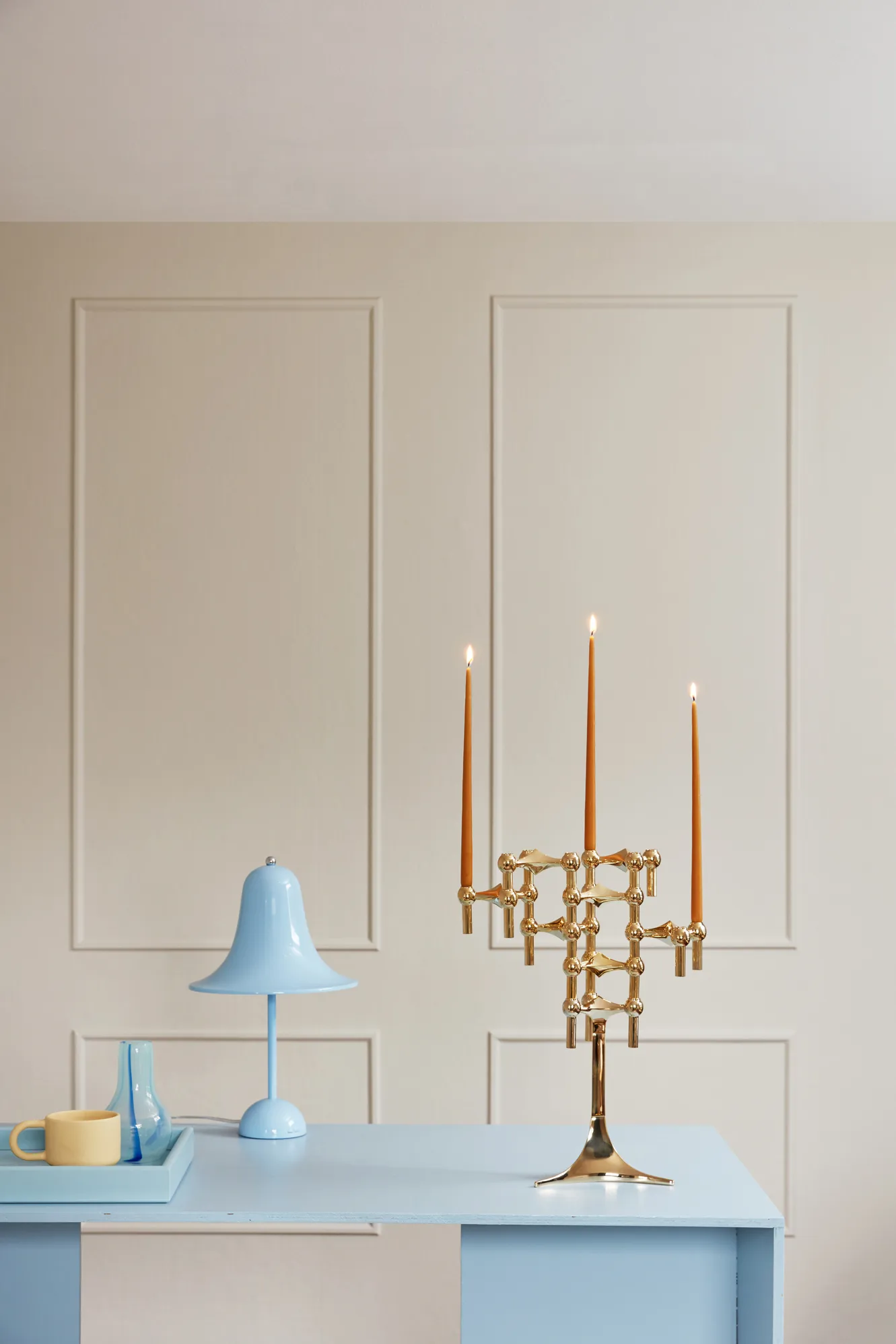 STOFF Nagel candle stand, Brass STOFF