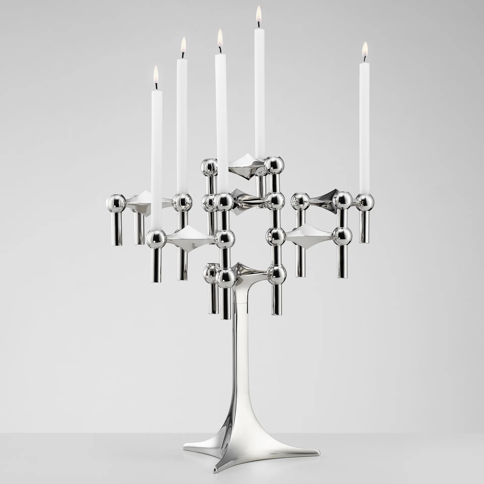 STOFF Nagel candle stand, Chrome STOFF