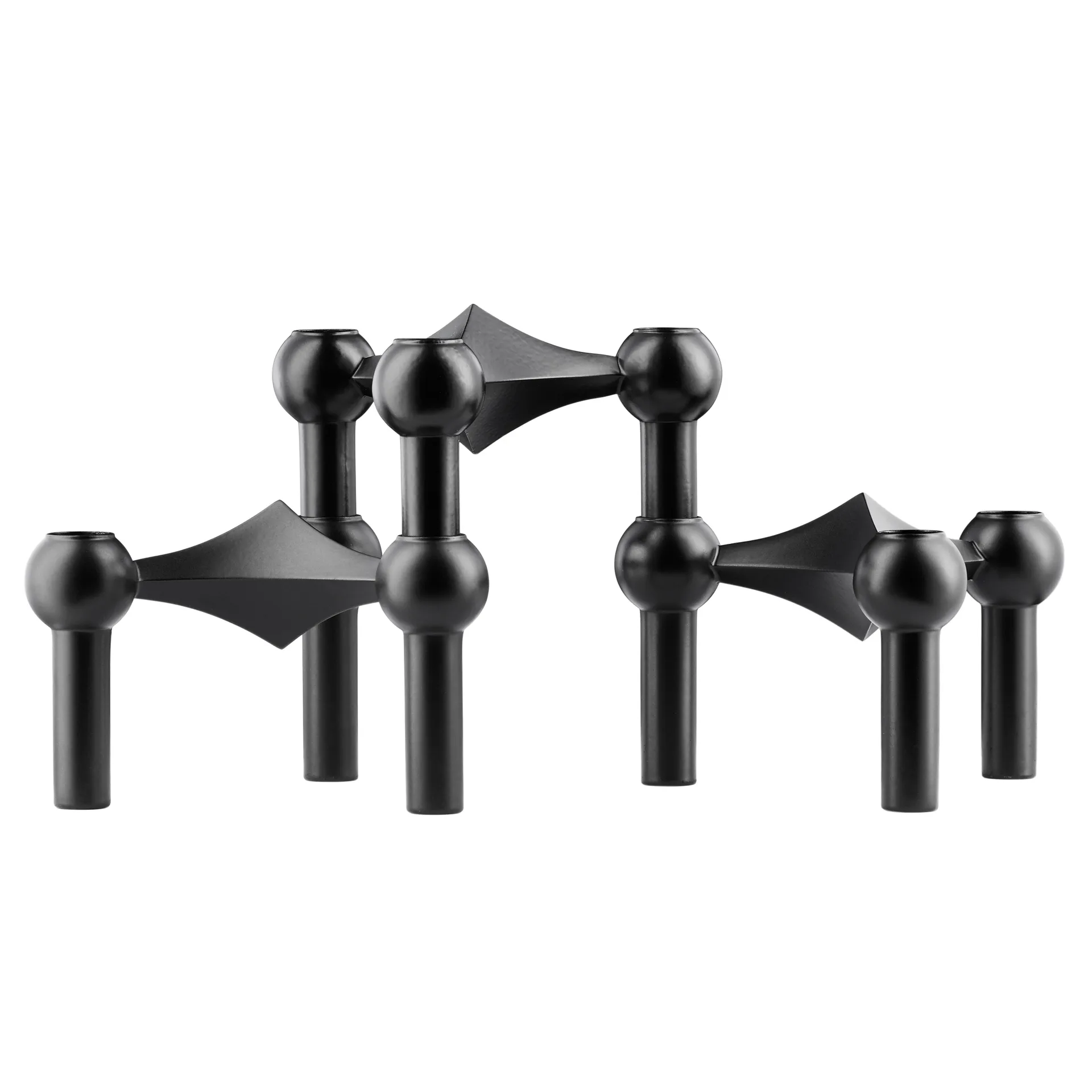 STOFF Nagel candle sticks 3-pack, black STOFF