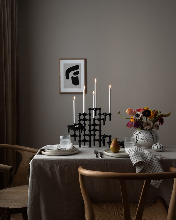 STOFF Nagel candle sticks 3-pack, black STOFF